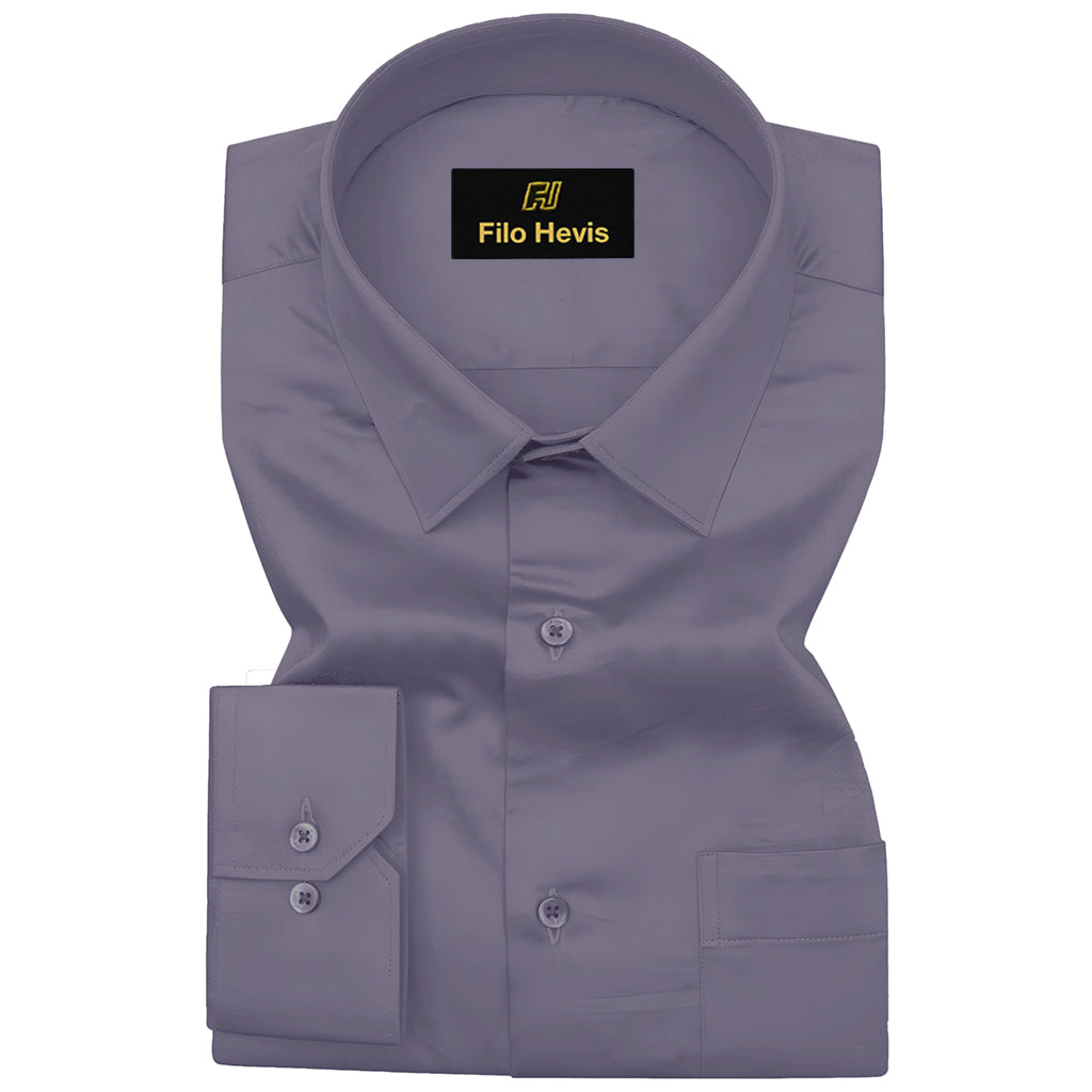 PLATINUM COTTON SATIN FORMAL SHIRT FOR MEN (Single Pocket)-Onion