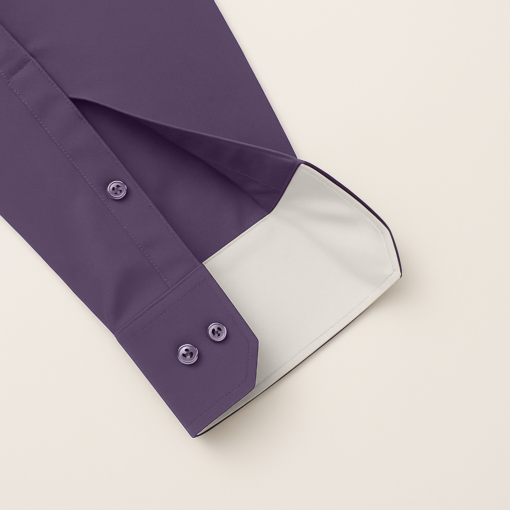 Men’s Premium Purple Shirt | Spread Collar | Comfort-Stretch Fabric | Contrast Inner Collar / Cuff