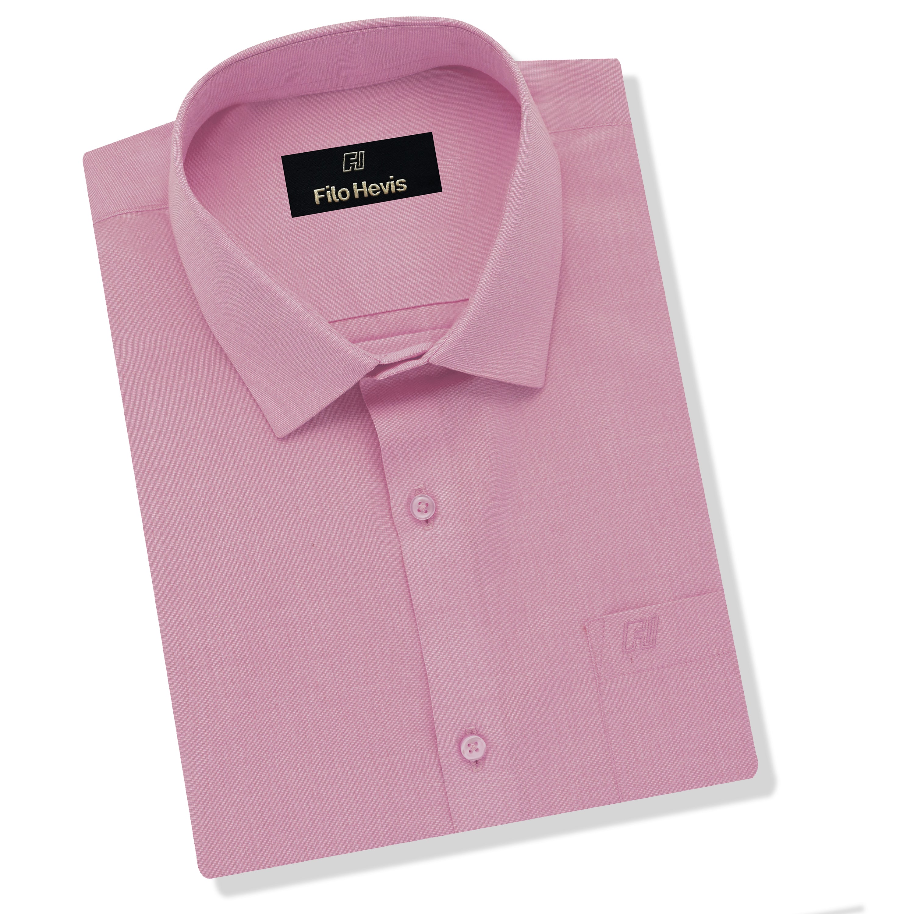 Filafil Fabric Regular Fit Single Pocket Formal Shirt Full Sleeve -Light Pink