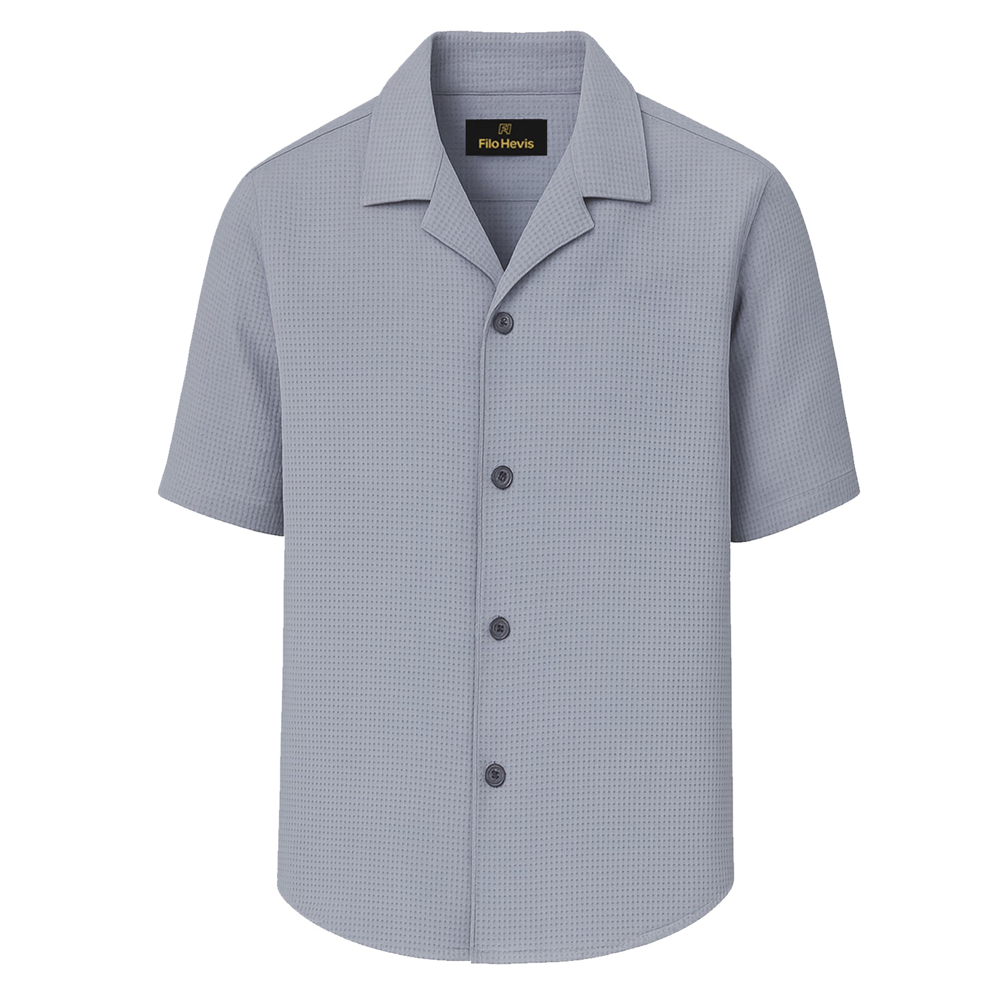 Men’s Premium Popcorn Texture Co-ord Set – Polyester Comfort Shirt & Trouser-Grey