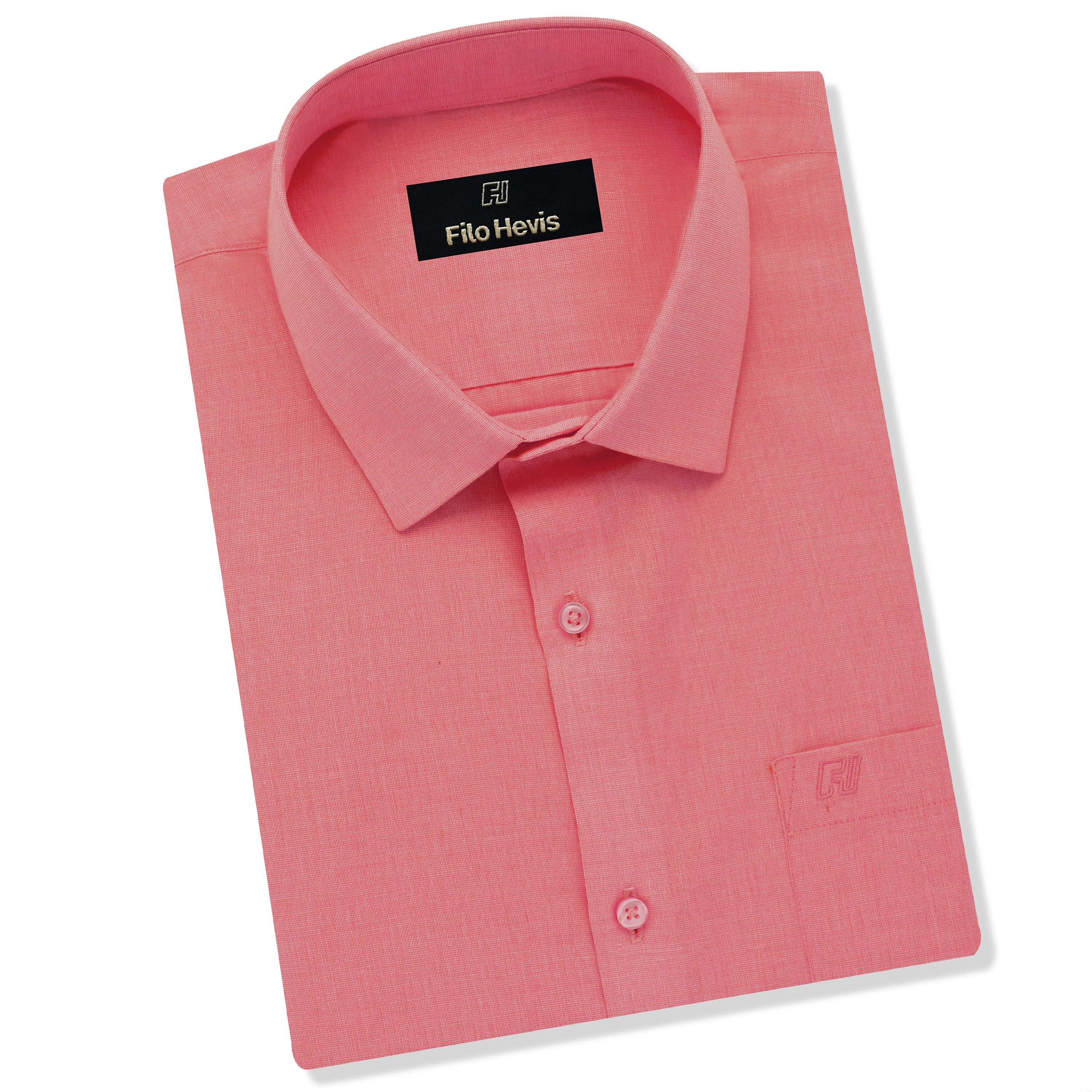 Filafil Fabric Regular Fit Single Pocket Formal Shirt Full Sleeve -Peach