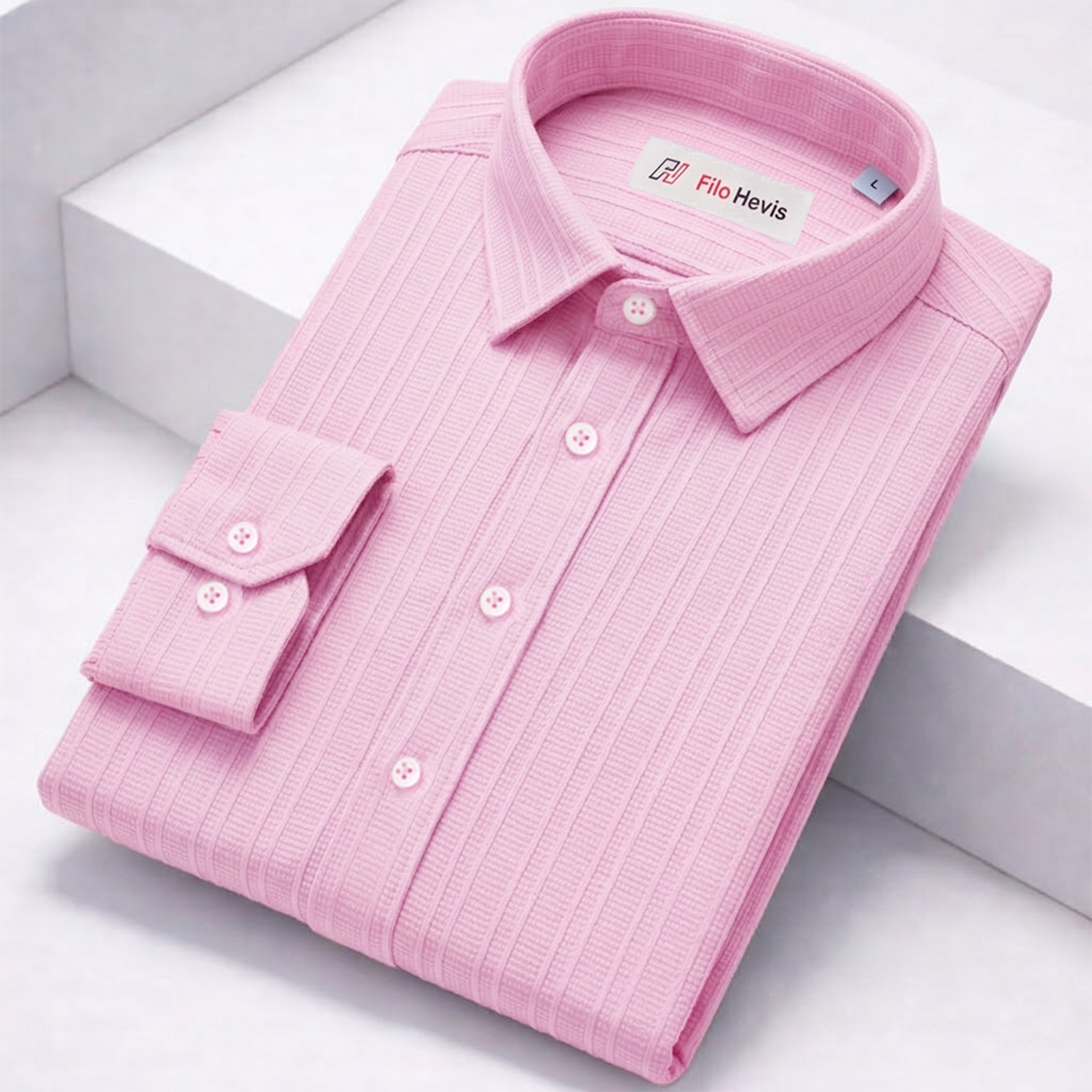 SELF-STRIPE TEXTURED POPCORN SHIRT | CASUAL SHIRTS FOR MEN