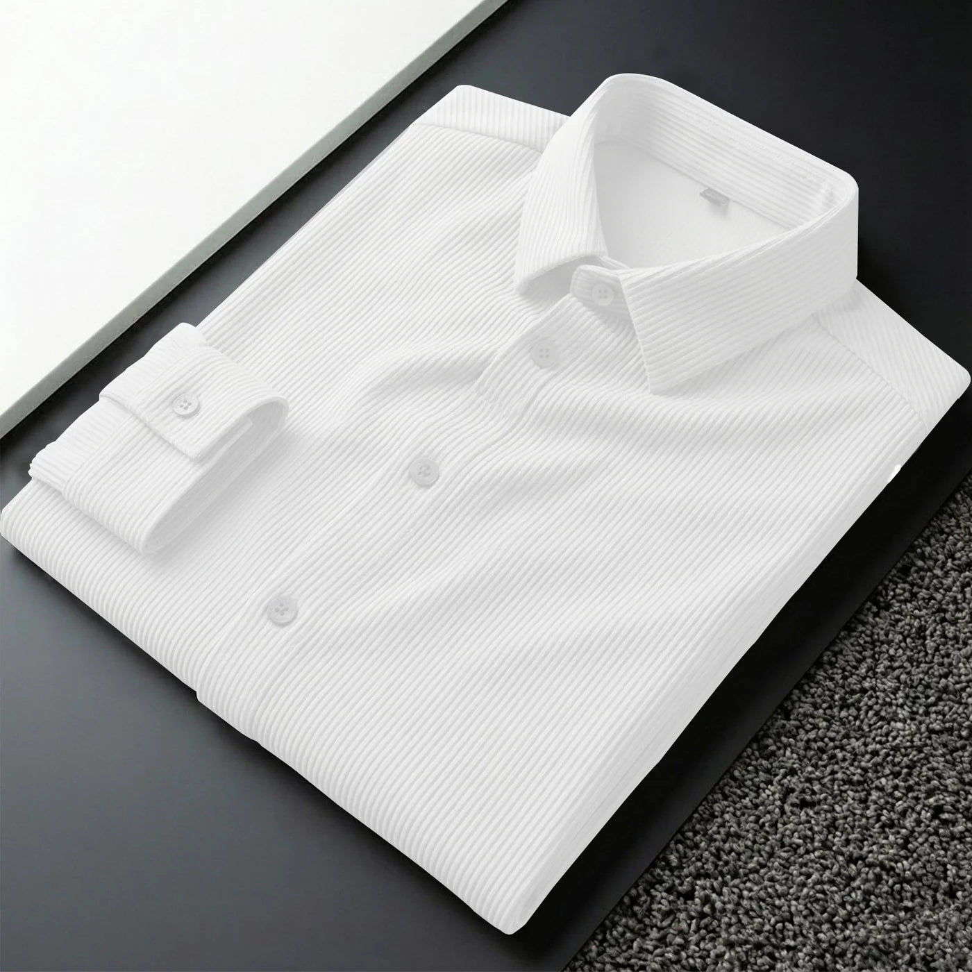 White Self Cord Shirt