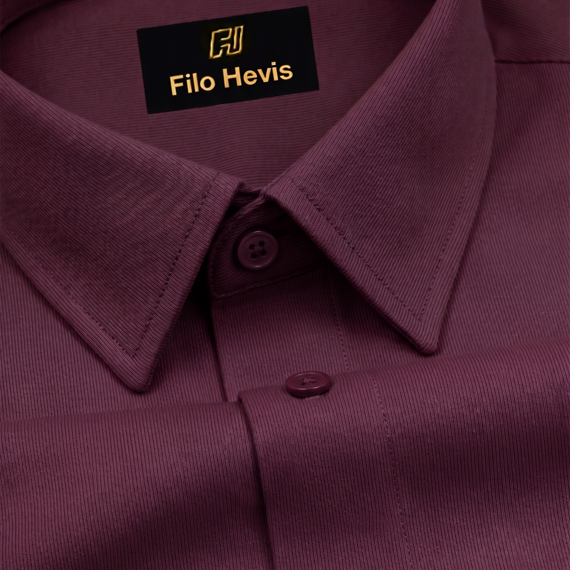 Fine-Ribbed Self-Structured Formal Shirt-MAROON