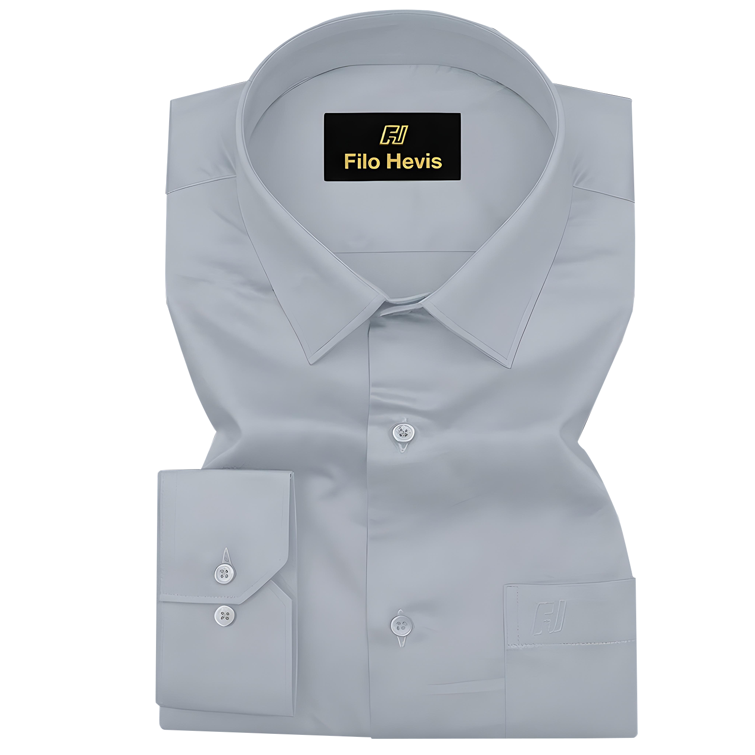 PLATINUM COTTON SATIN FORMAL SHIRT FOR MEN (Single Pocket)-Grey