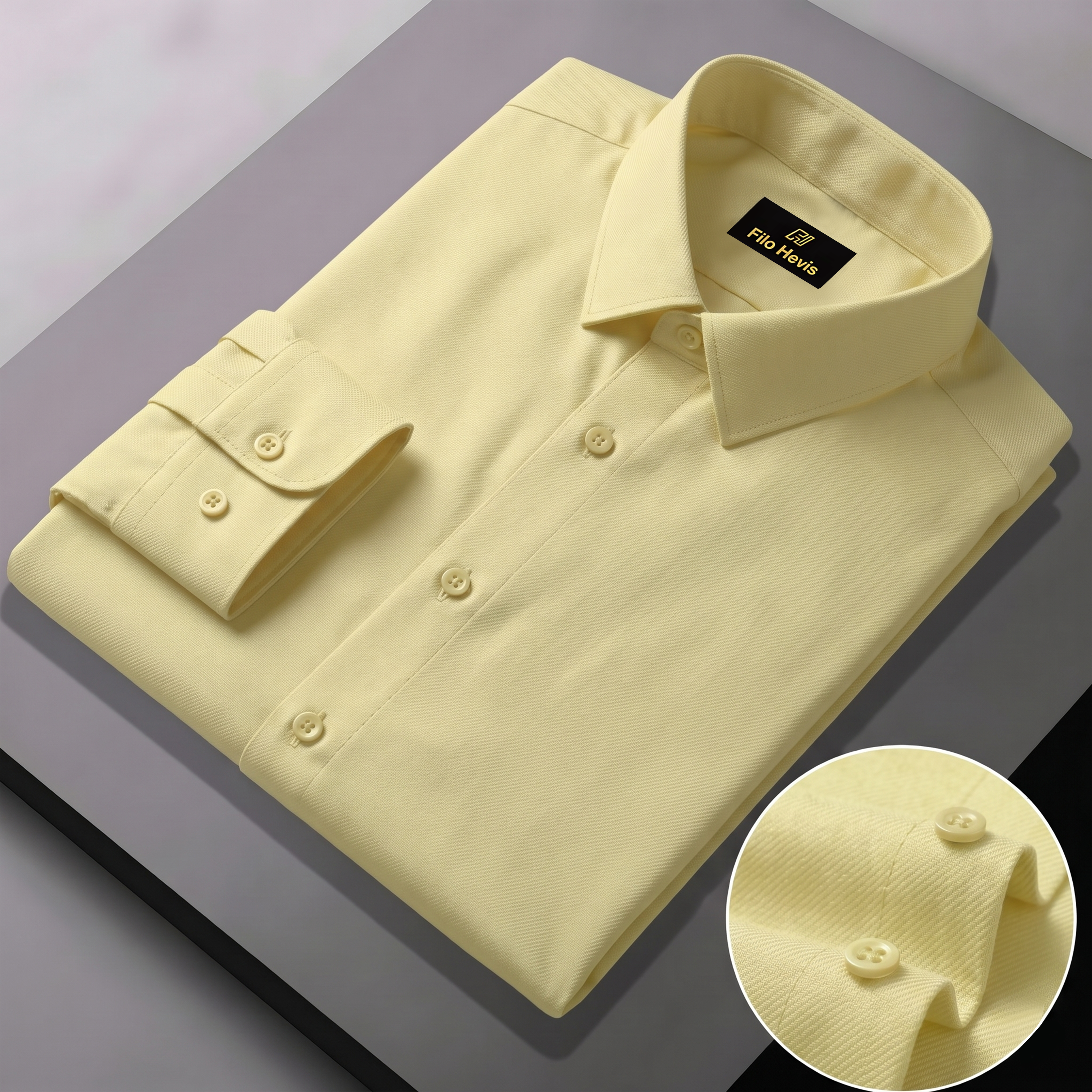 Cotton Formal Shirt for Men - Regular Fit Full Sleeve | YELLOW