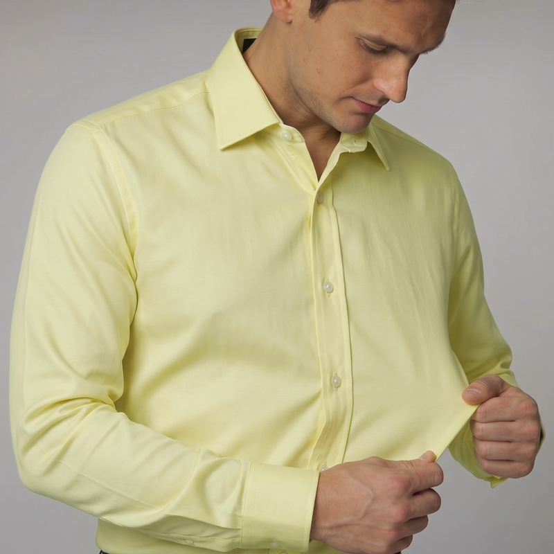 Mustang Lycra Shirt for Men | Cream Yellow