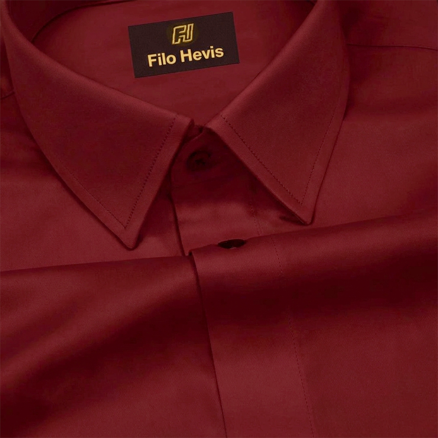 PLATINUM COTTON SATIN FORMAL SHIRT FOR MEN (Single Pocket)-Maroon