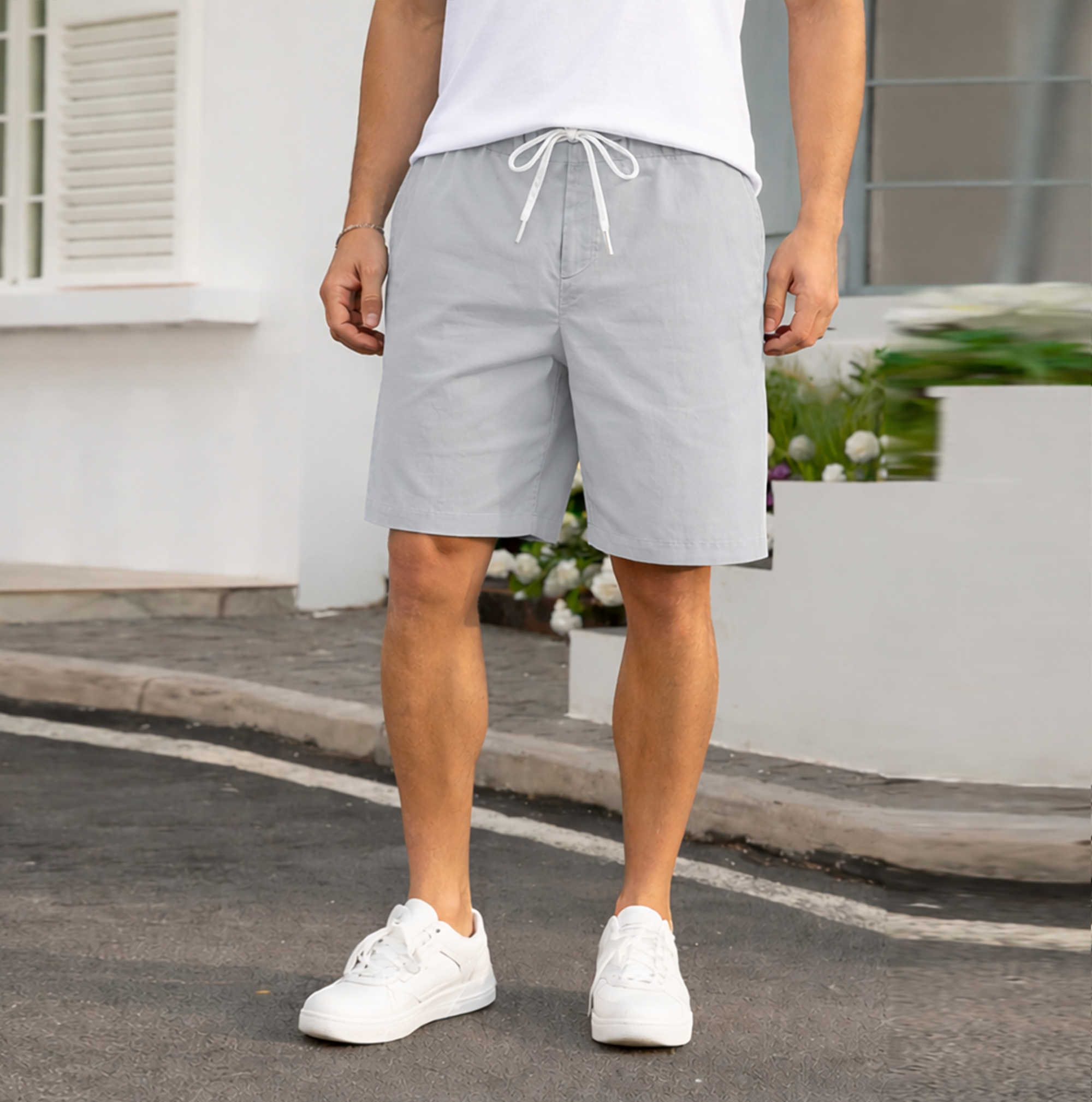 MENS COTTON SHORTS | EVERYDAY COMFORT HALF PANTS | Light Grey