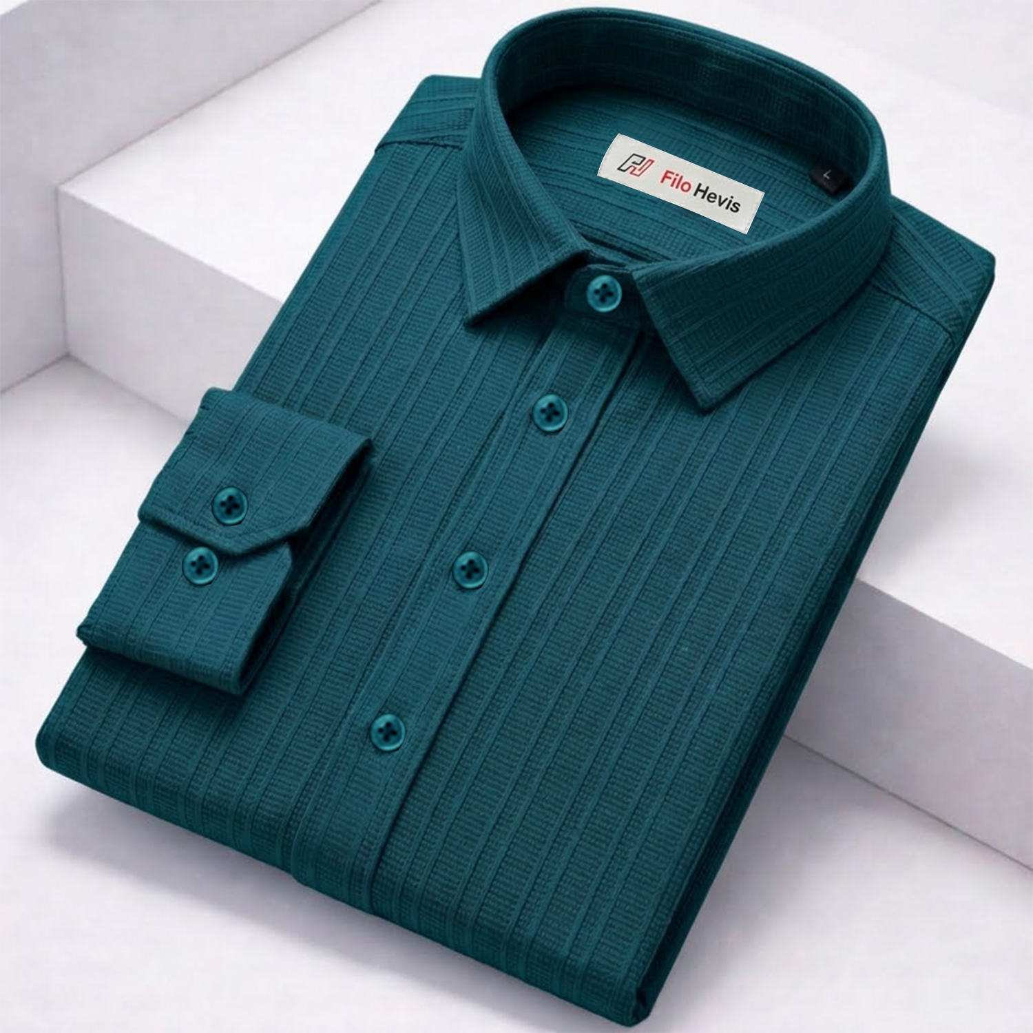 SELF-STRIPE TEXTURED POPCORN SHIRT | CASUAL SHIRTS FOR MEN