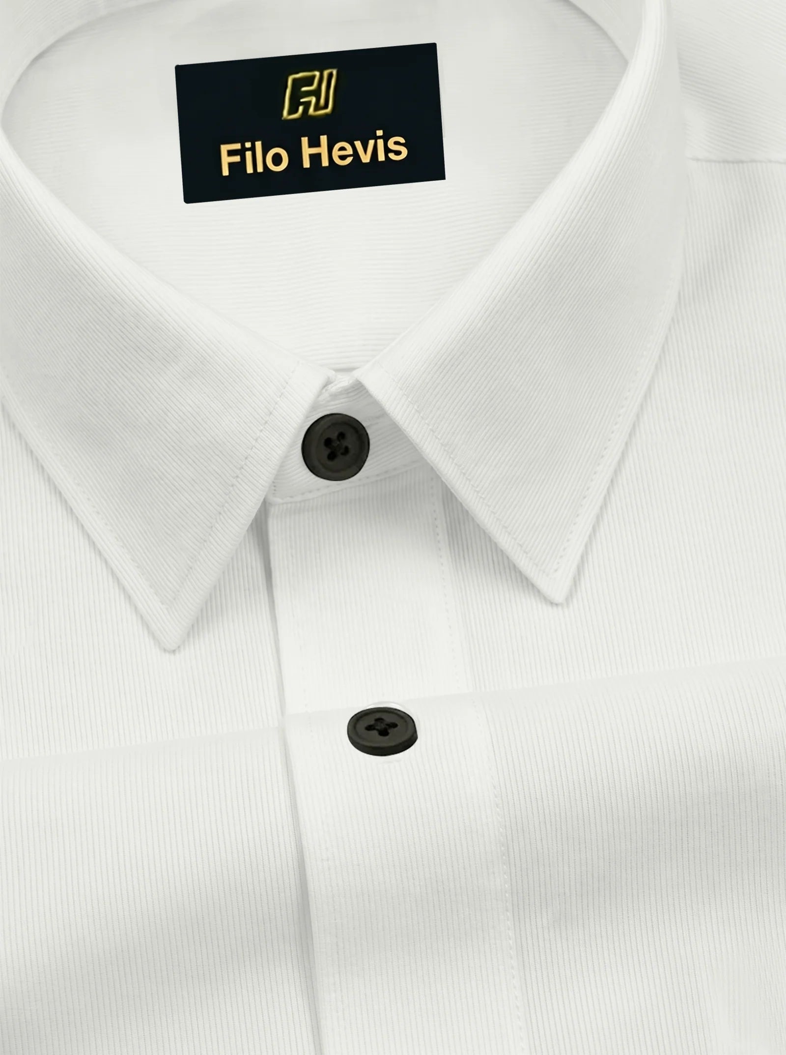 Fine-Ribbed Self-Structured Formal Shirt-White