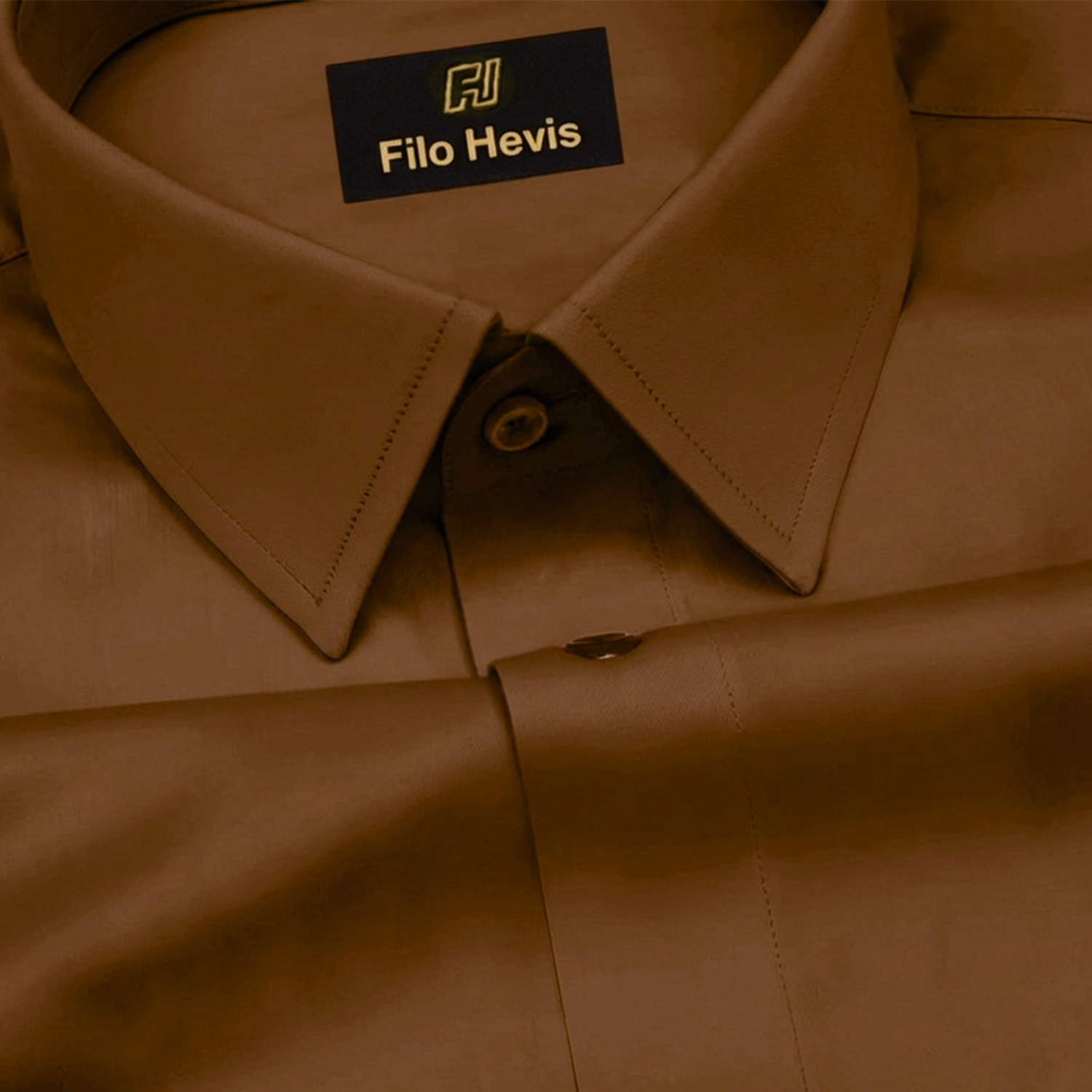 PLATINUM COTTON SATIN FORMAL SHIRT FOR MEN (Single Pocket)-Brown