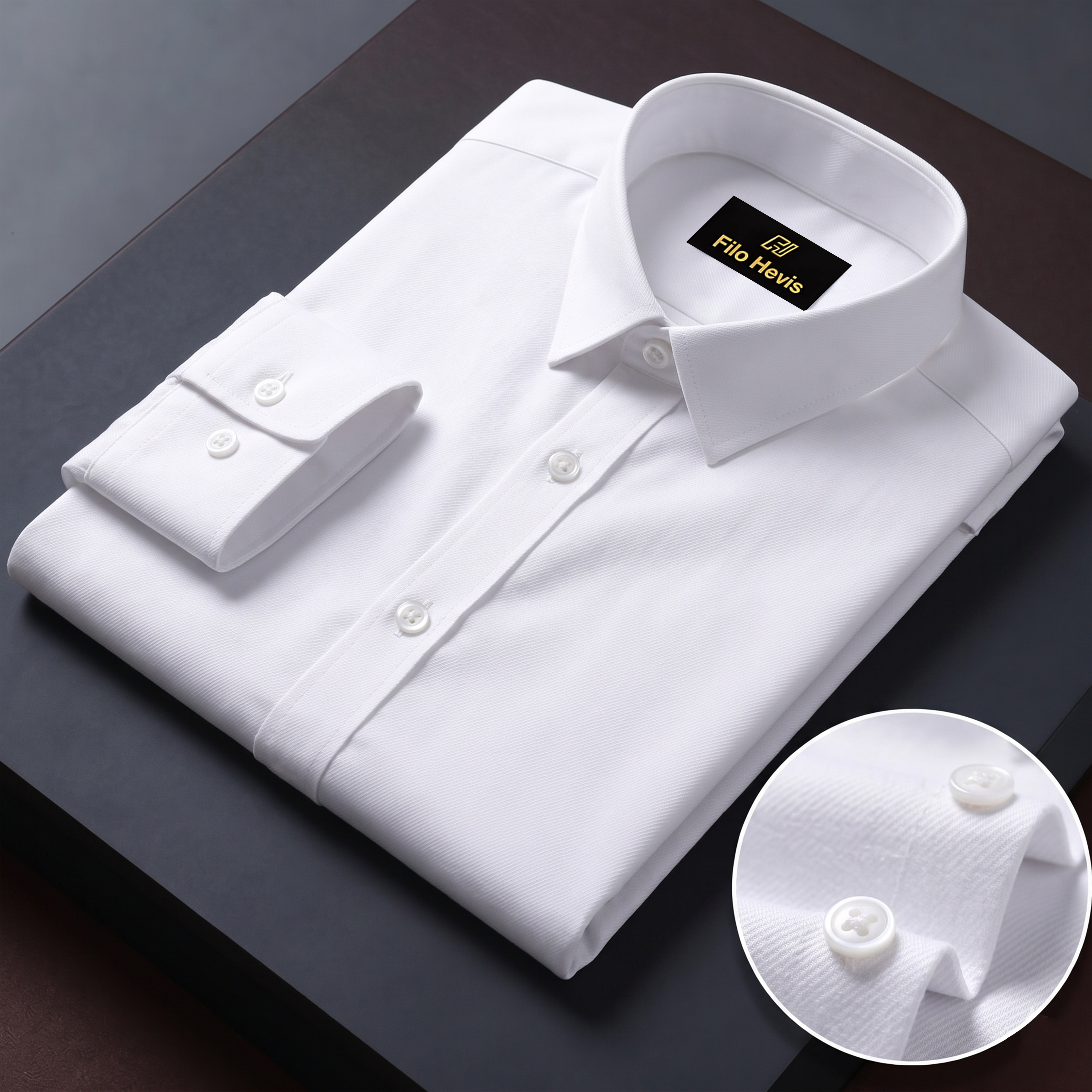 Cotton Formal Shirt for Men - Regular Fit Full Sleeve | White