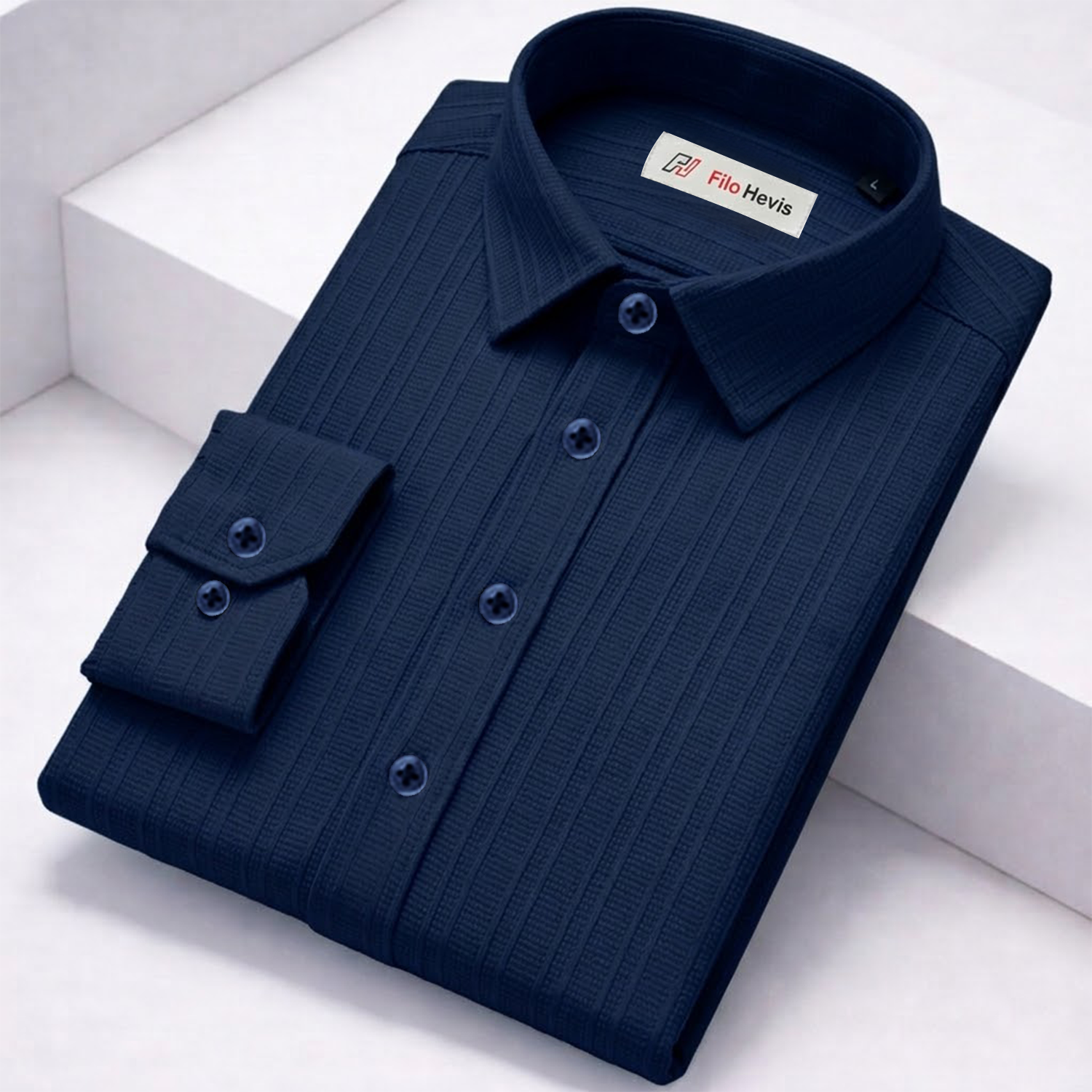 SELF-STRIPE TEXTURED POPCORN SHIRT | CASUAL SHIRTS FOR MEN