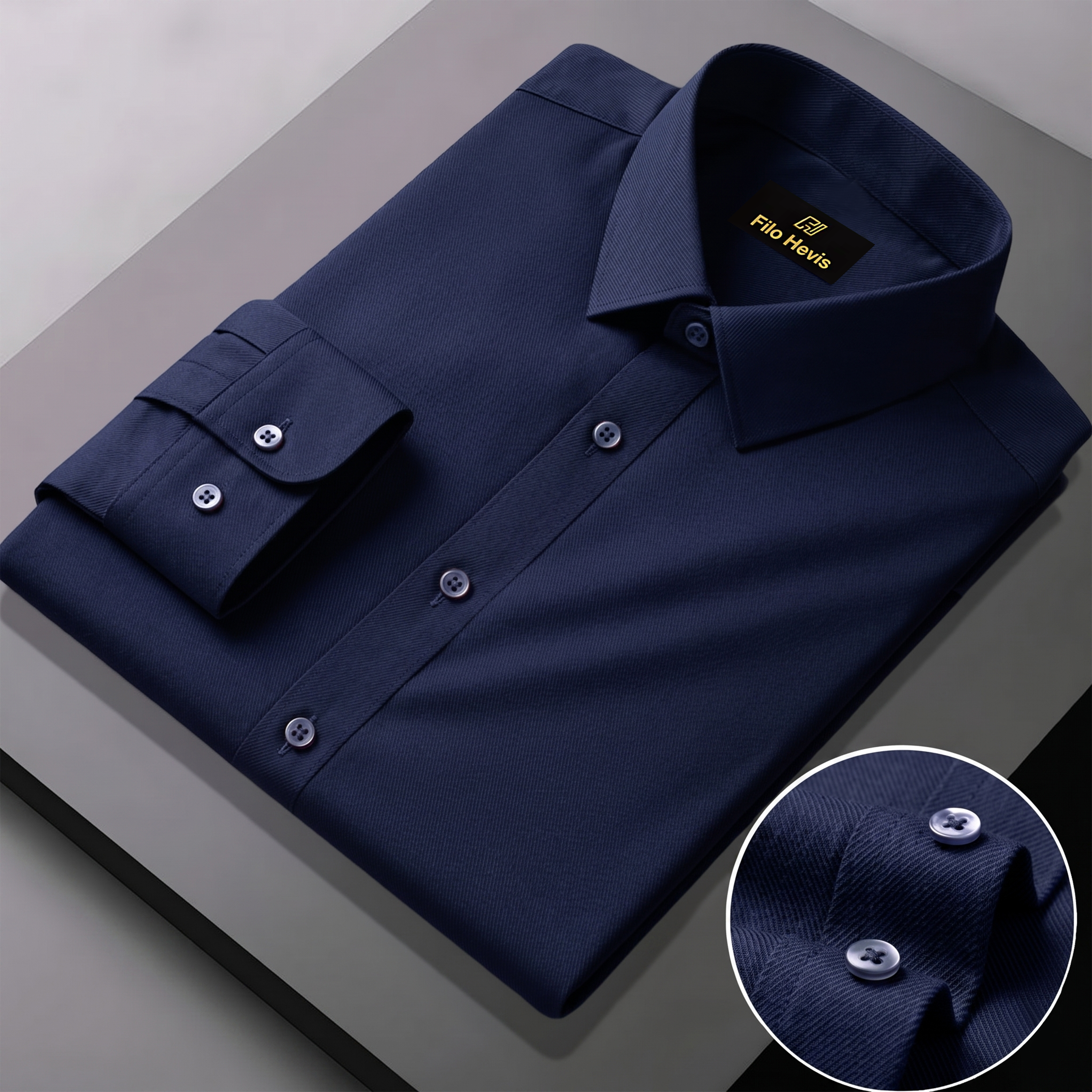 Cotton Formal Shirt for Men - Regular Fit Full Sleeve | NAVY BLUE