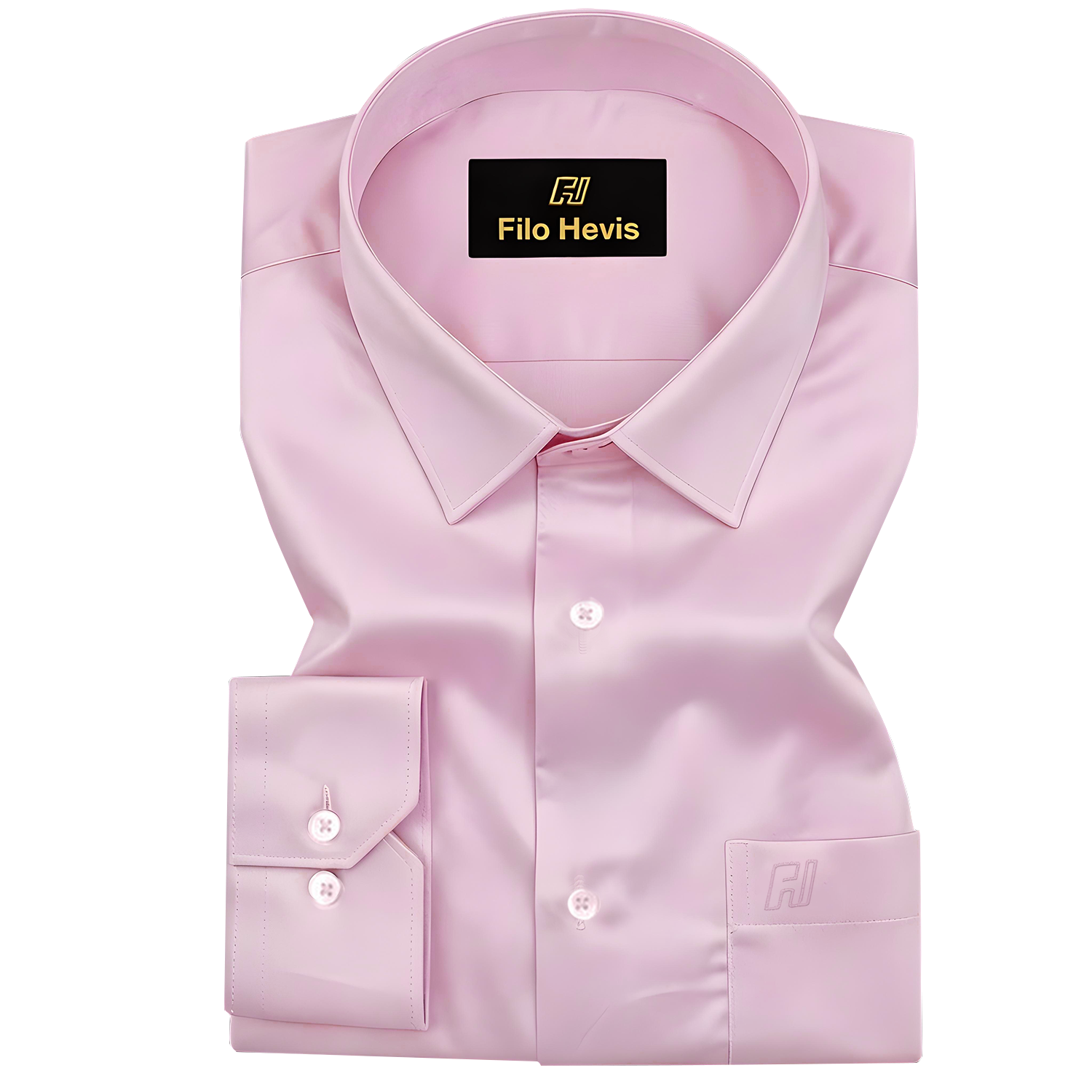PLATINUM COTTON SATIN FORMAL SHIRT FOR MEN (Single Pocket)-Pink