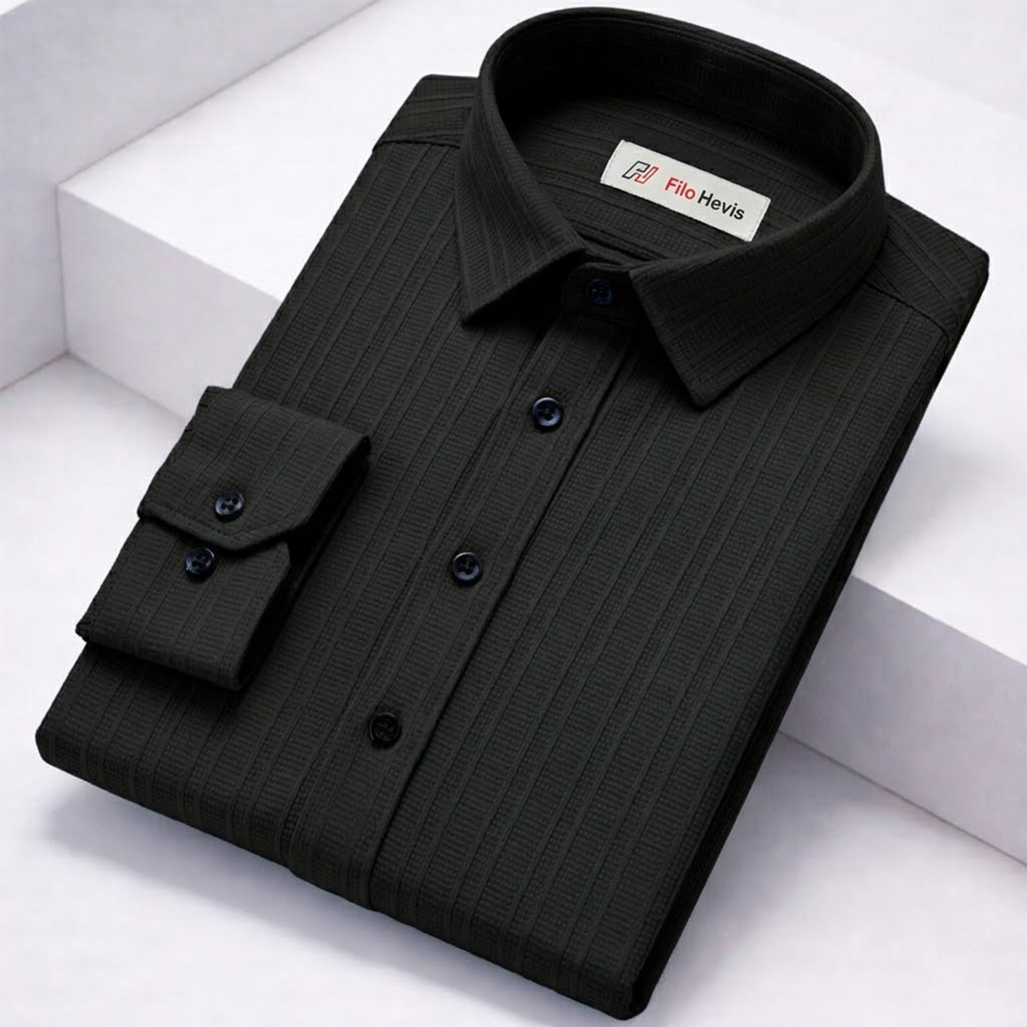 SELF-STRIPE TEXTURED POPCORN SHIRT | CASUAL SHIRTS FOR MEN