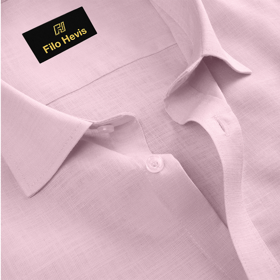 FINE LINEN SHIRTS FOR MEN (Full Sleeves)-Pink