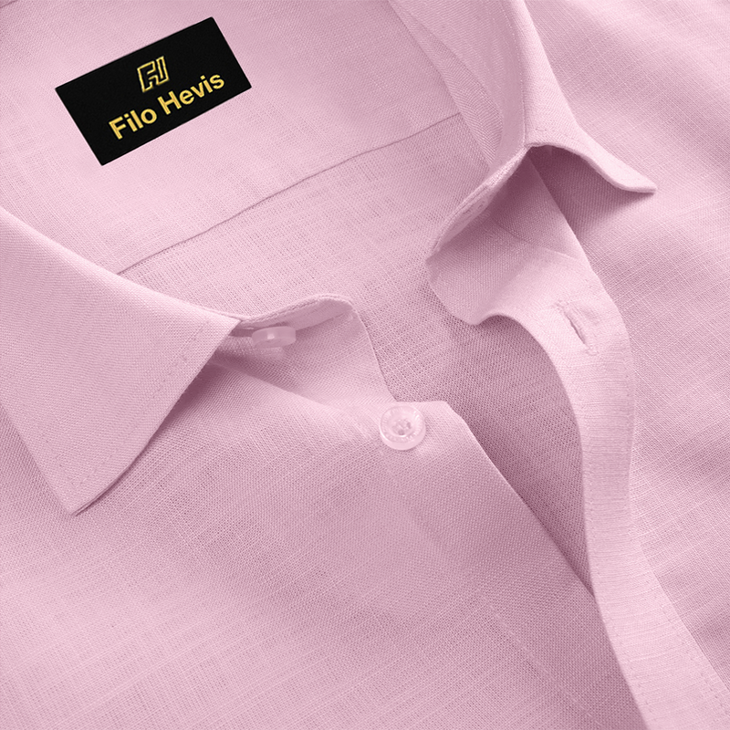 FINE LINEN SHIRTS FOR MEN (Full Sleeves)-Pink