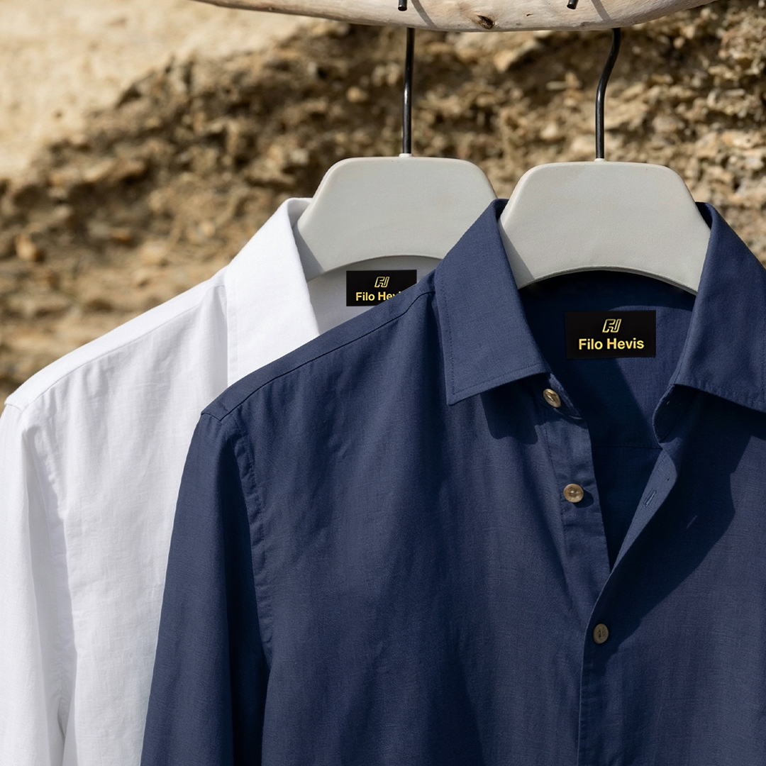 FINE LINEN SHIRTS FOR MEN (Full Sleeves)-Navy Blue