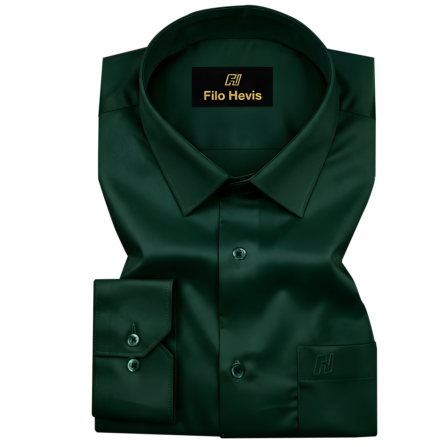 PLATINUM COTTON SATIN FORMAL SHIRT FOR MEN (Single Pocket)-Teal Green