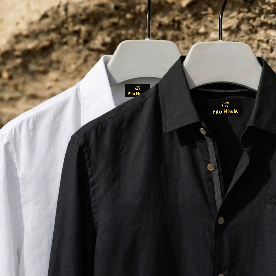 FINE LINEN SHIRTS FOR MEN (Full Sleeves)-Black