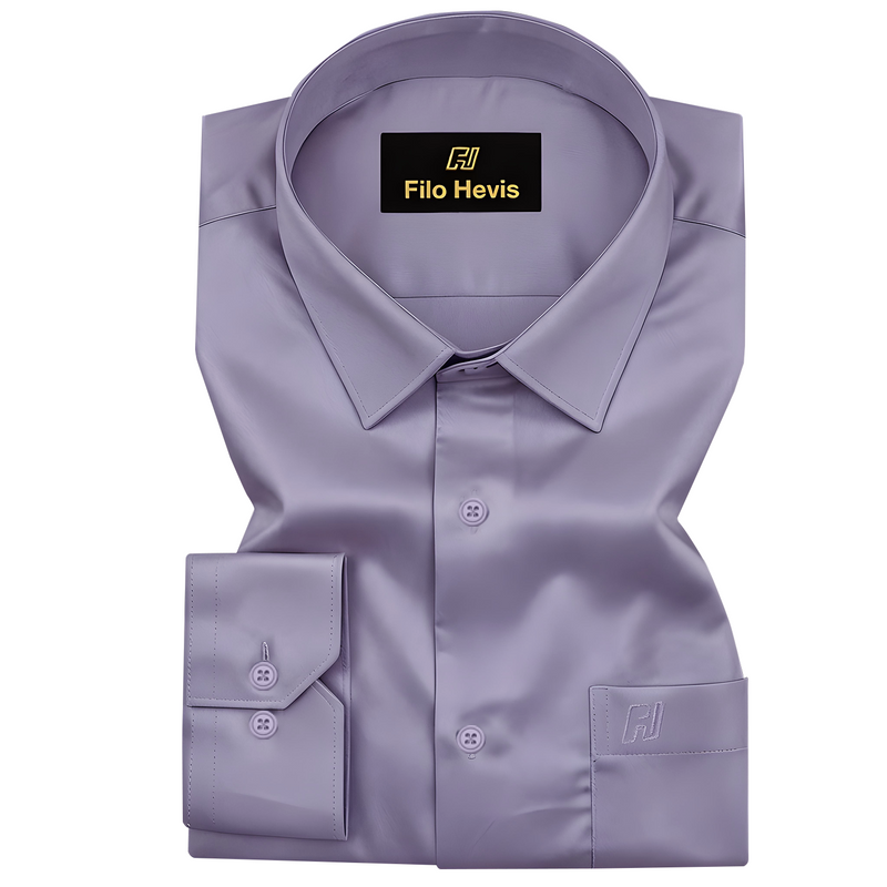 Platinum Cotton Satin Formal Shirt for Men - with Pocket | Onion