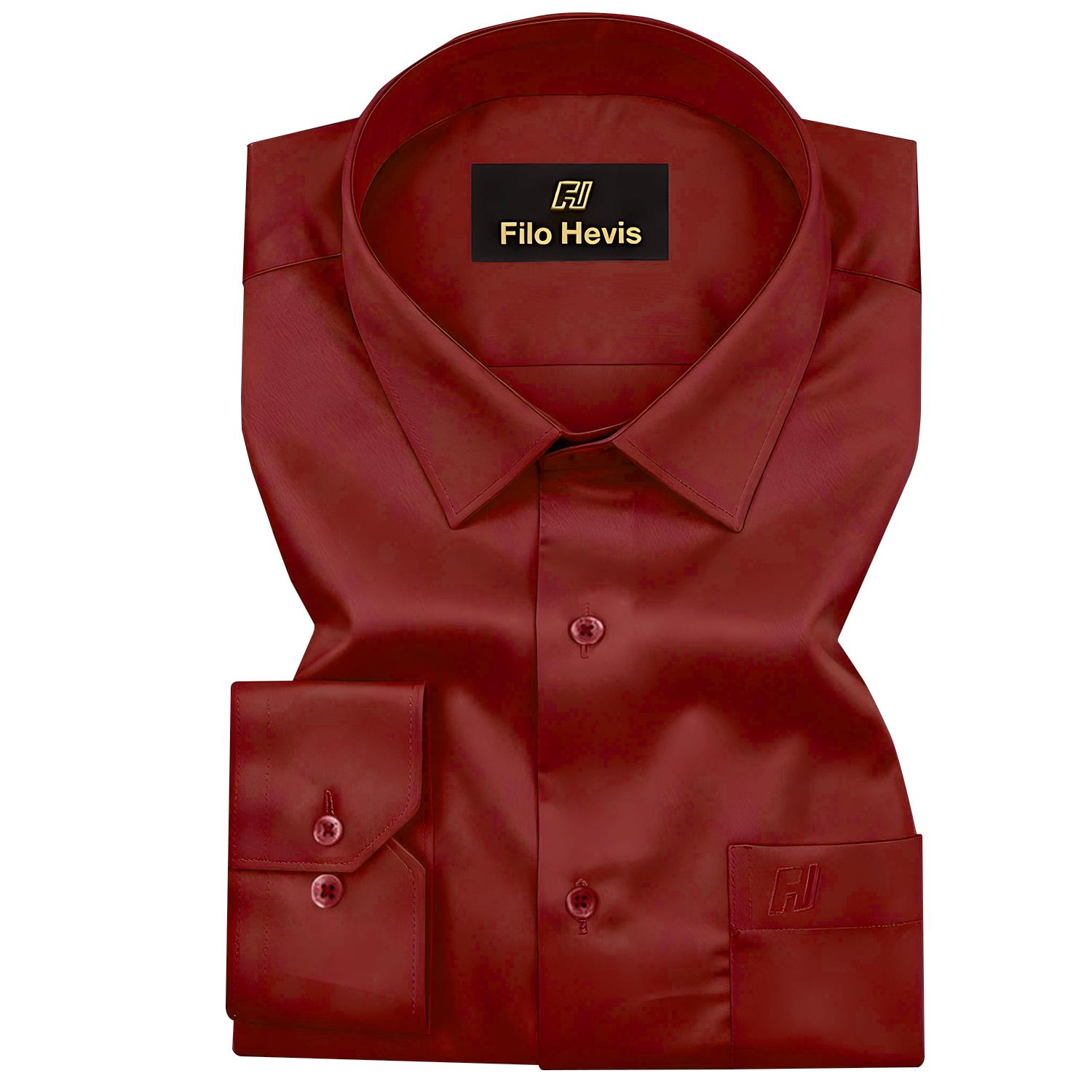 PLATINUM COTTON SATIN FORMAL SHIRT FOR MEN (Single Pocket)-Maroon