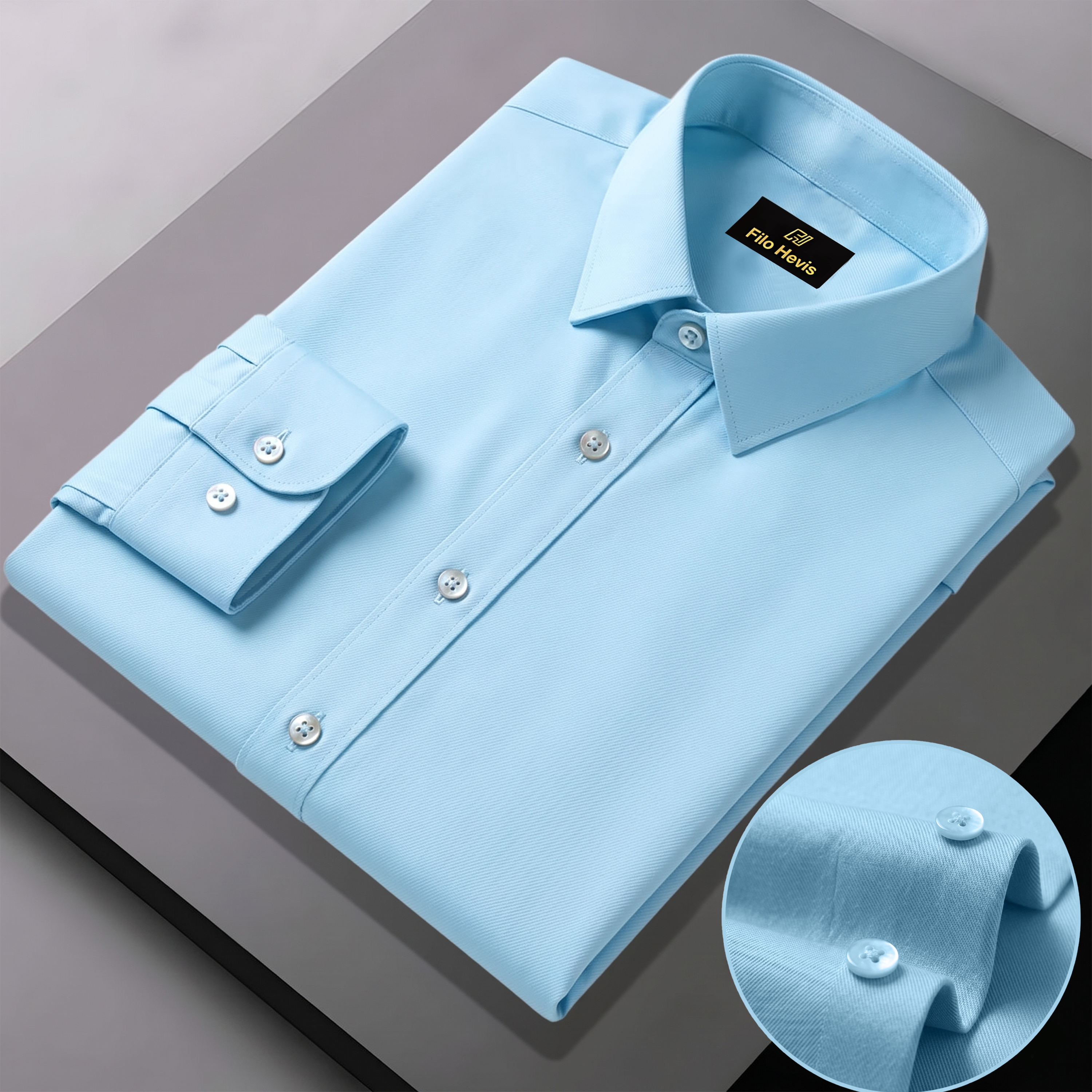 Cotton Formal Shirt for Men - Regular Fit Full Sleeve | Sky Blue
