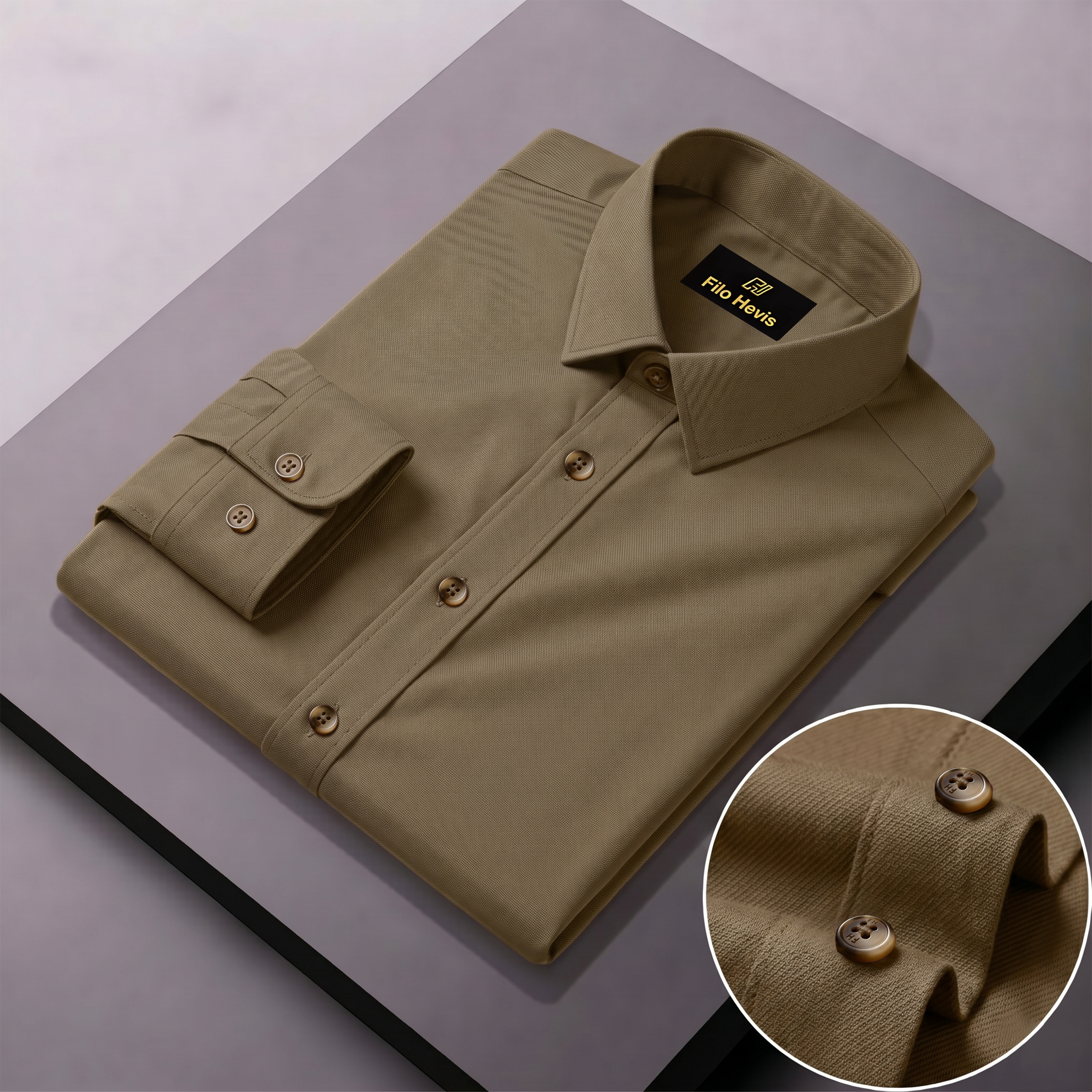 Cotton Formal Shirt for Men - Regular Fit Full Sleeve | BROWN
