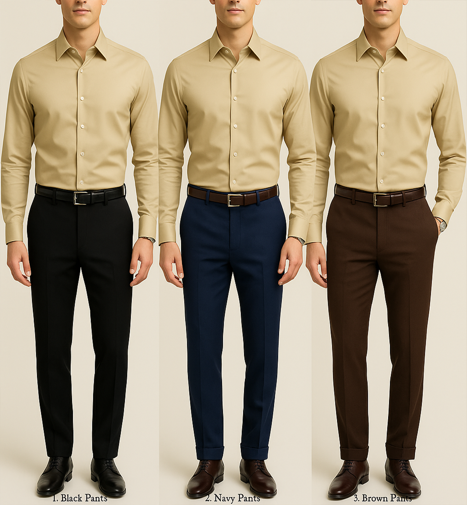 Men's Satin Lycra formal Full Sleeve Shirt Beige