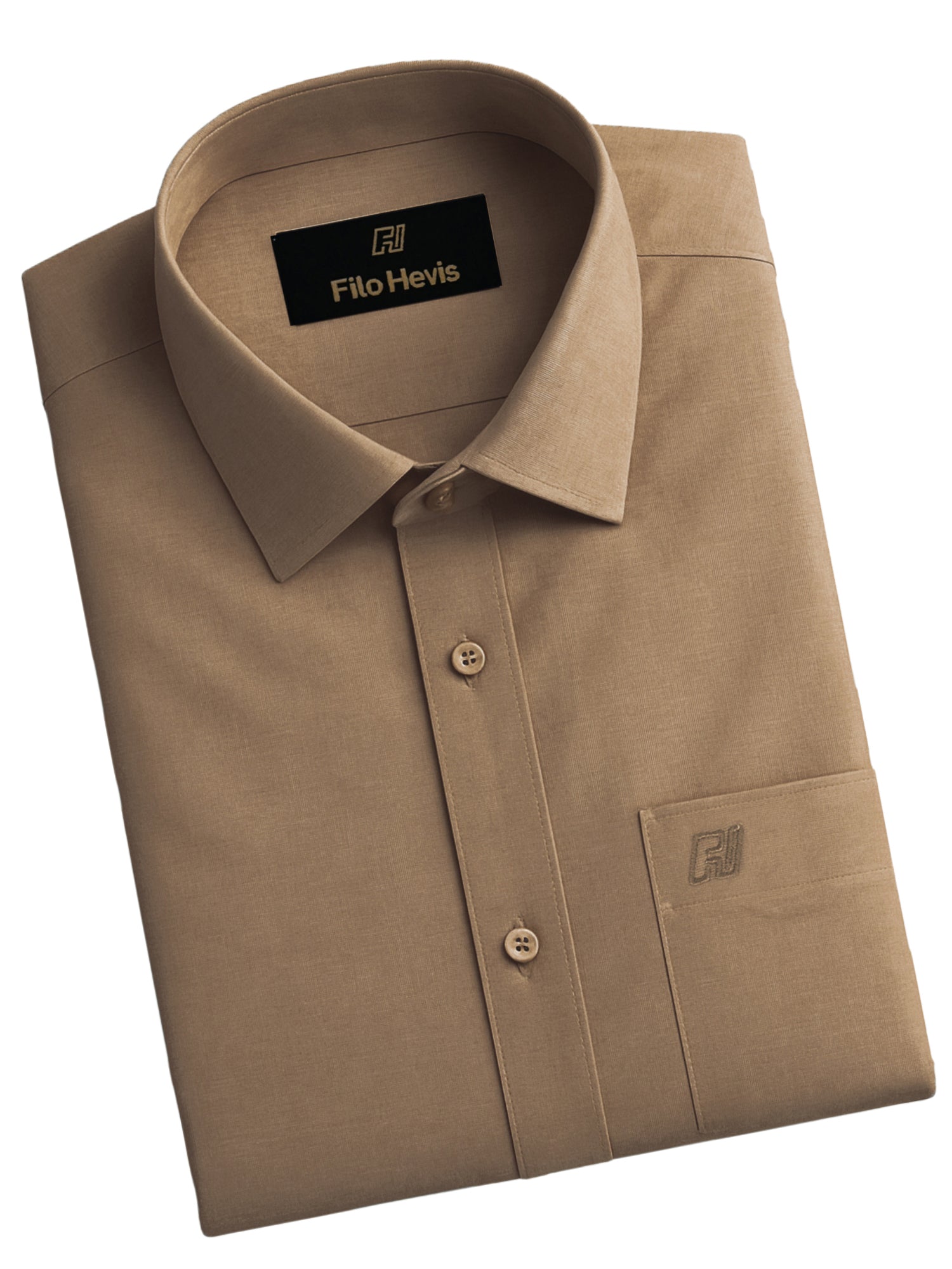 Filafil Fabric Regular Fit Single Pocket Formal Shirt Full Sleeve -Brown