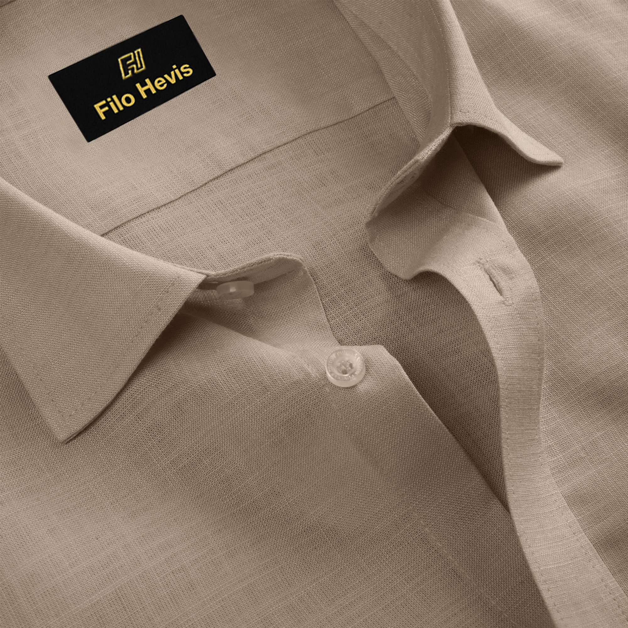 FINE LINEN SHIRTS FOR MEN (Full Sleeves)-Natural Beige