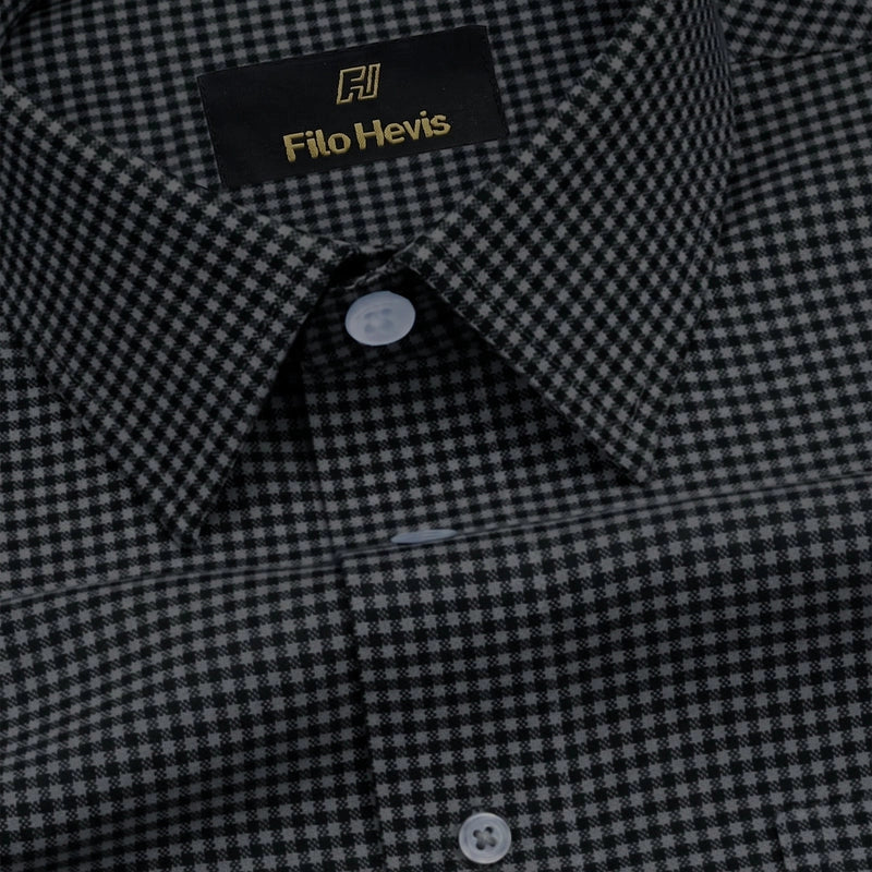 Cotton Check Shirt for Men |Slim fit | Black