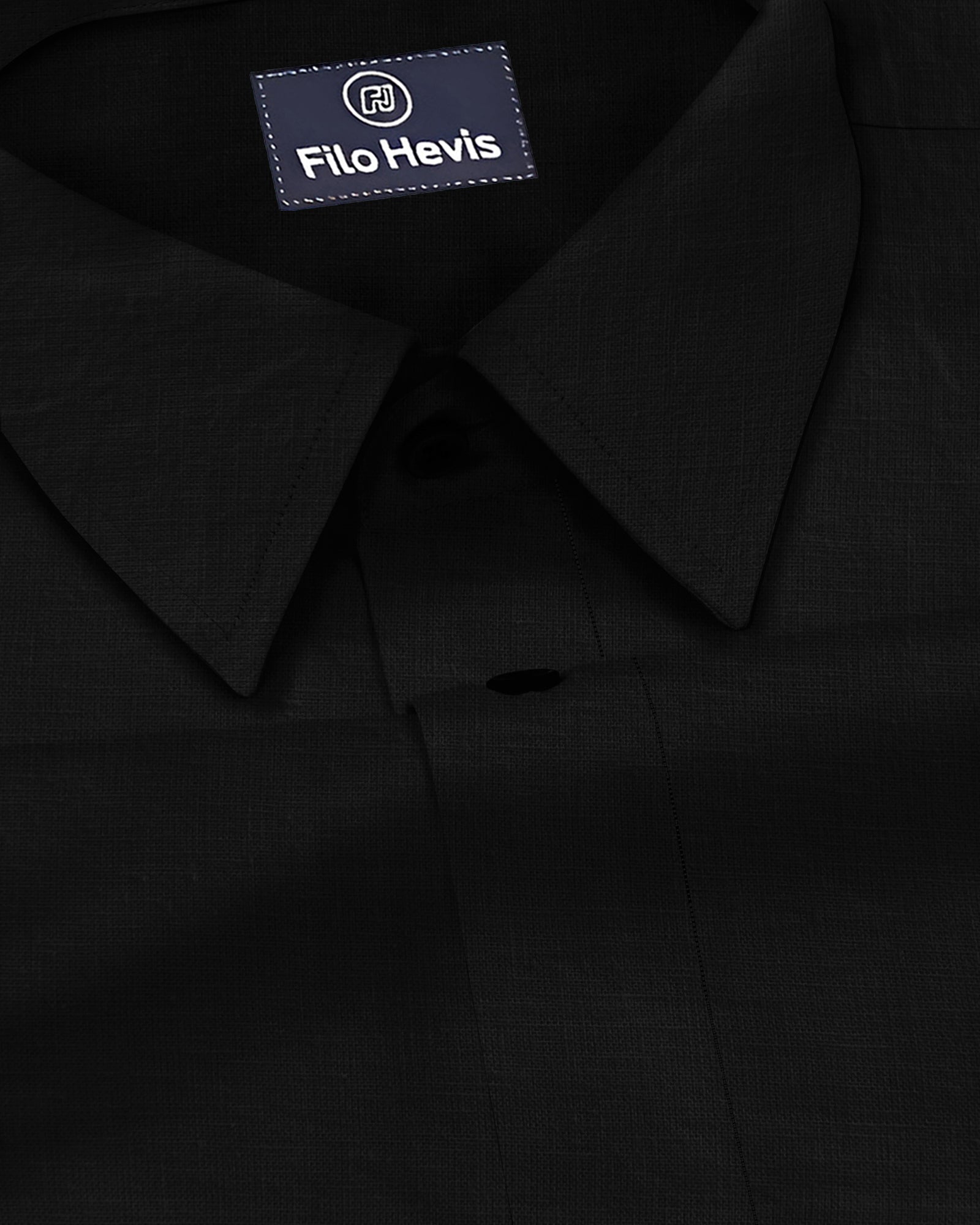 Men's Pure Linen Casual Shirt - Black