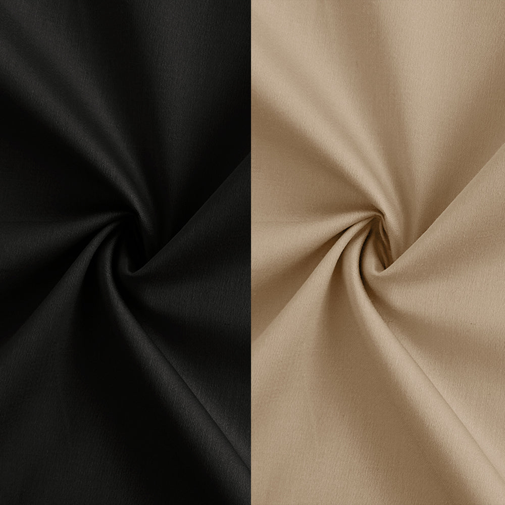 Combo of 2 Premium Cotton Formal Shirts – Black & Cream | Single Pocket | Smart Fit