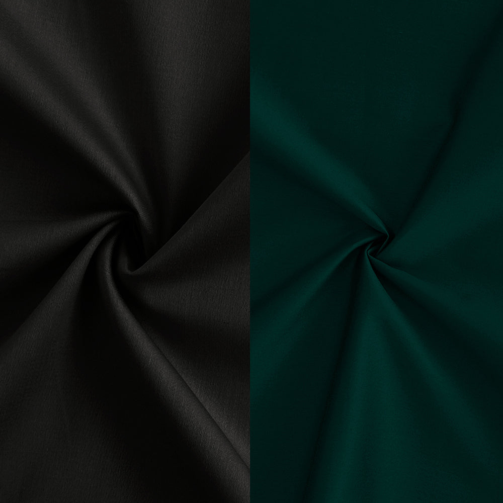 Combo of 2 Premium Cotton Formal Shirts – Black & Teal Green | Single Pocket | Smart Fit