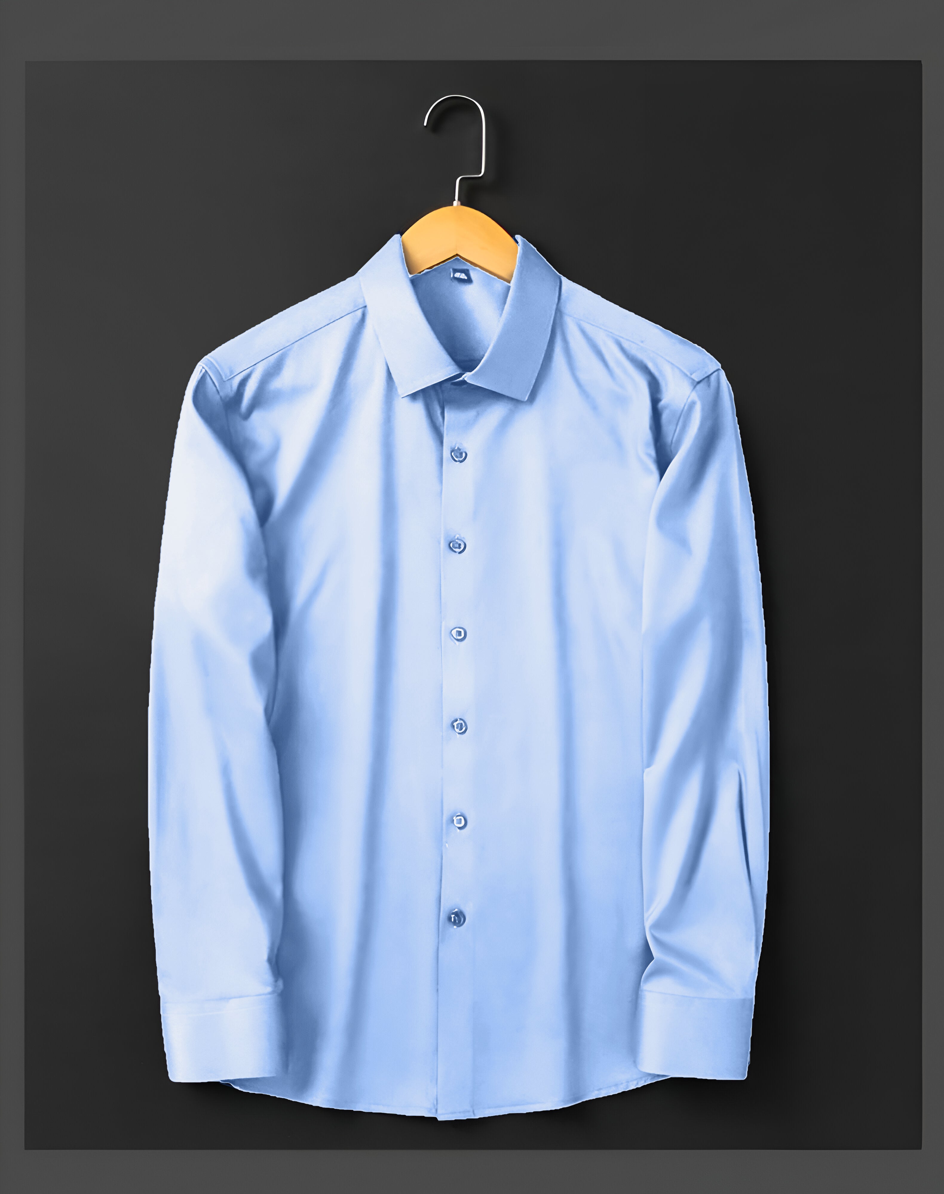 Men's Formal Regular Fit Full Sleeve Shirt - Sky Blue