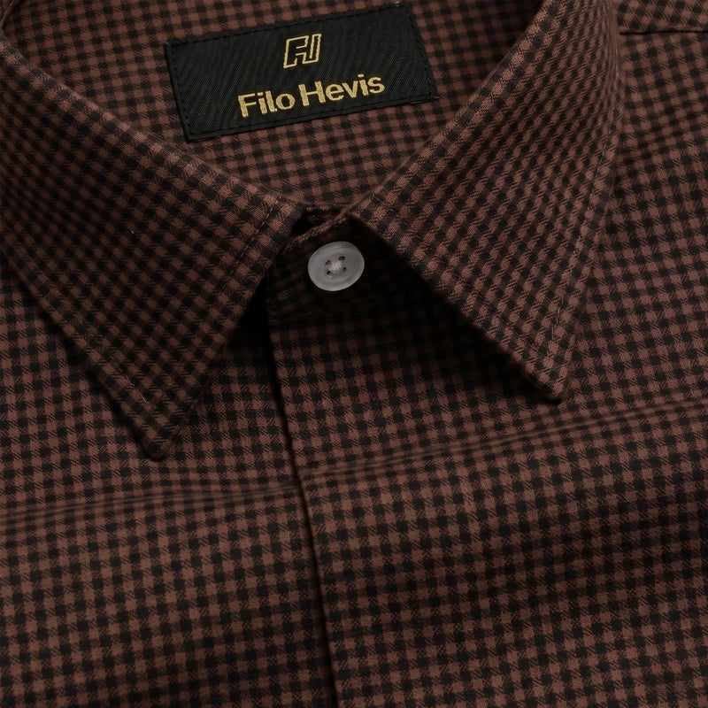 Cotton Check Shirt for Men |Slim fit | Amrican Brown