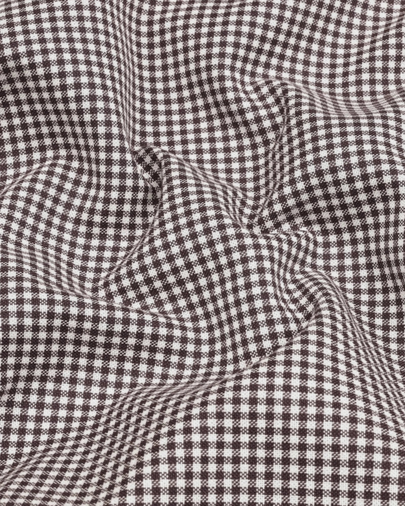 Oxford Cotton Check Shirt for Men |Slim fit | Brown