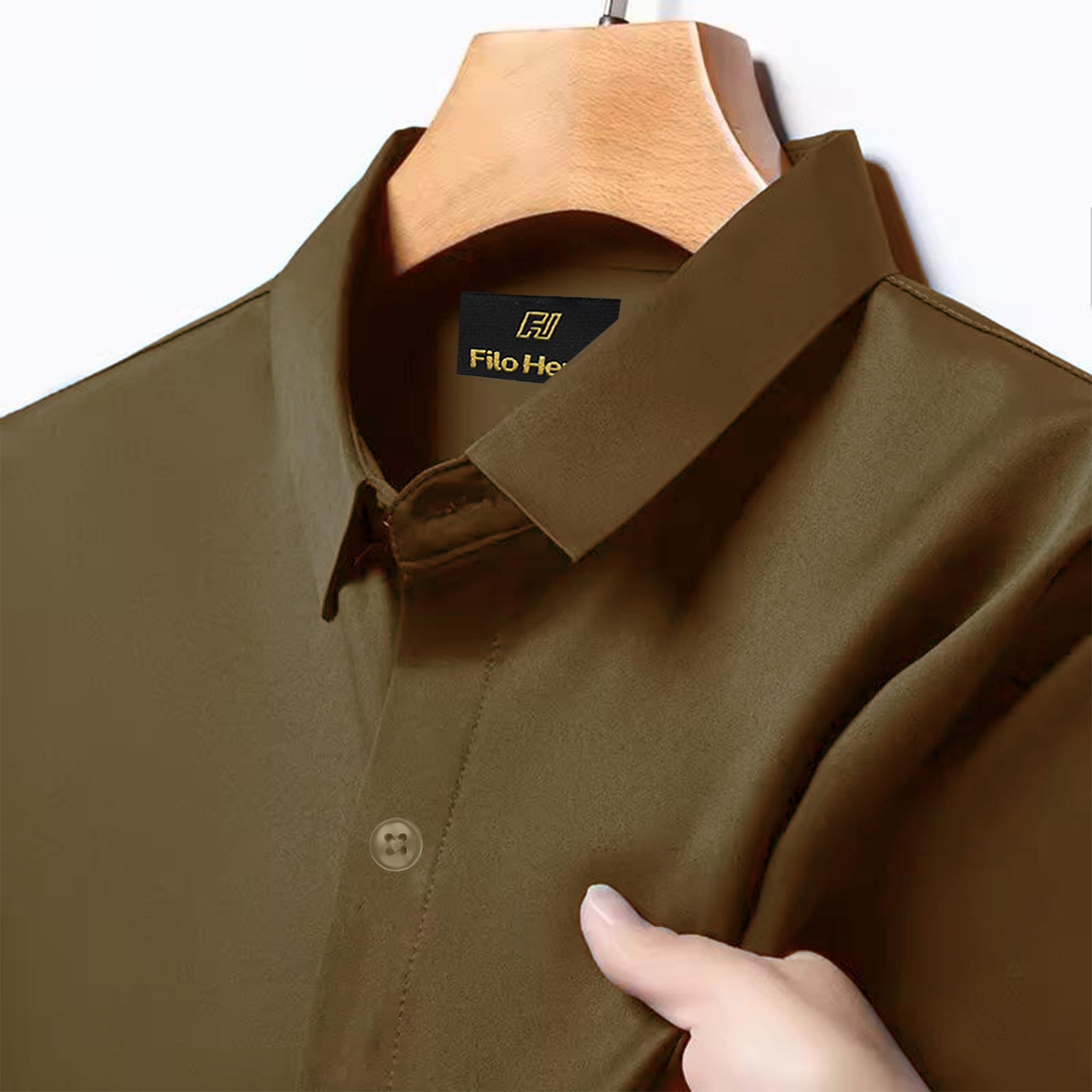 Japanese Lycra Premium Stretch Shirt–Lavender Mist | Ultra-Smooth Formal Fit | Brown