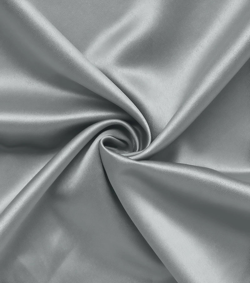 CVC Poly Satin formal Shirt For Men-Silver