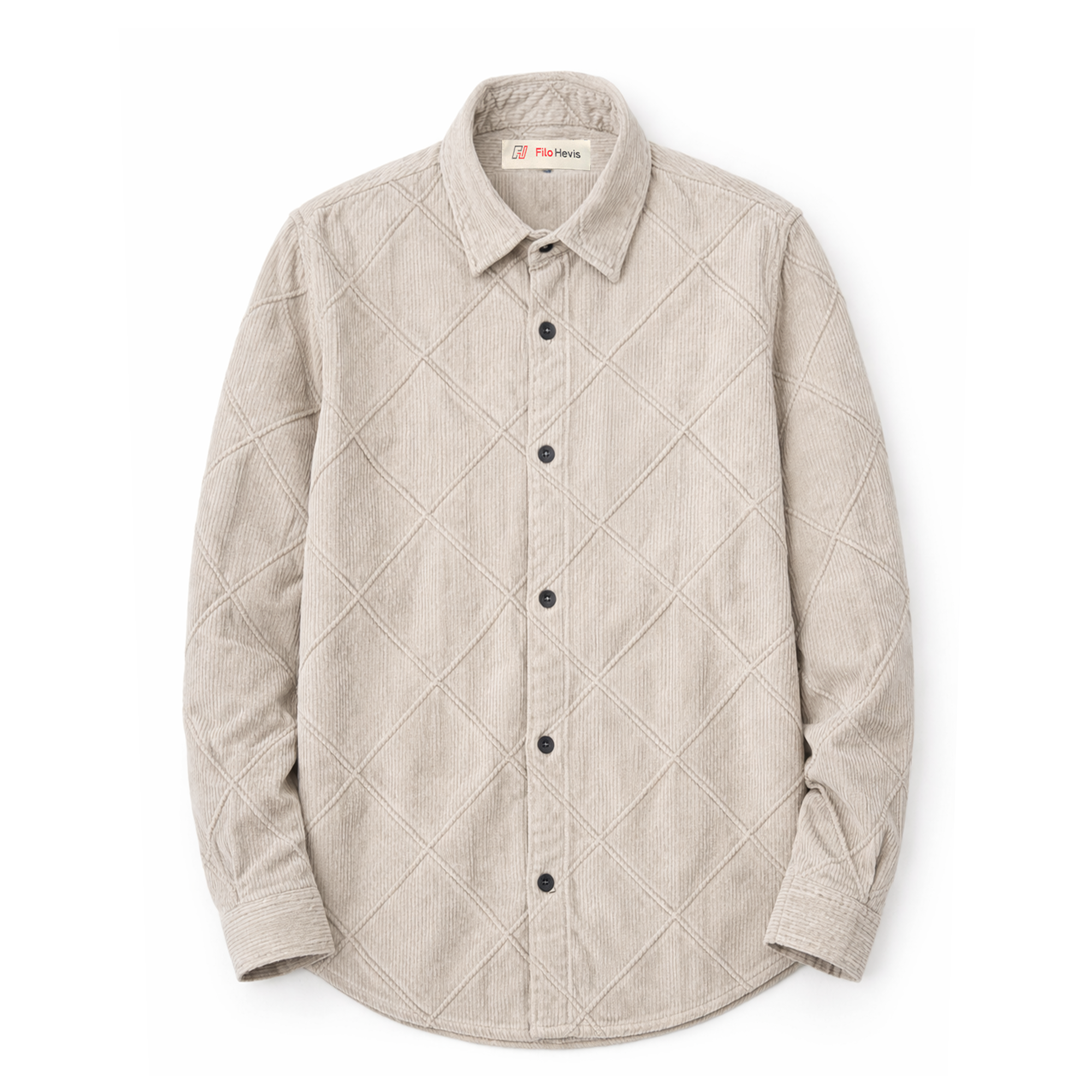 Corduroy Shirt for Men – Soft Textured Winter- Cream