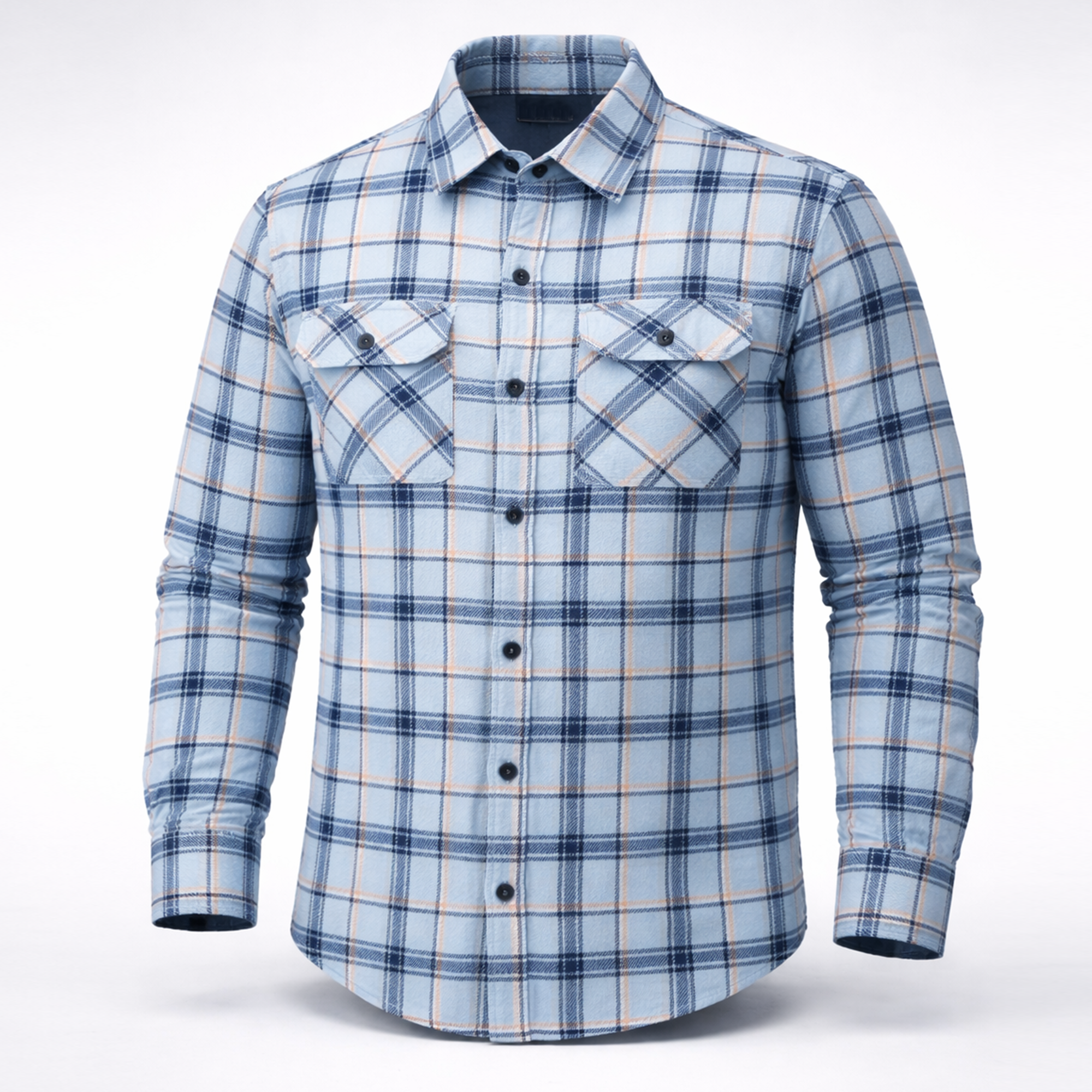 Men’s Sky Blue Winter Check Shirt | Full Sleeves