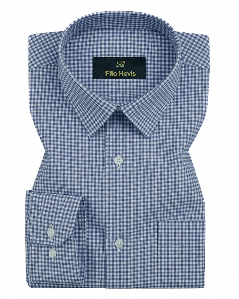 Cotton Check Shirt for Men |Slim fit | Royal Blue