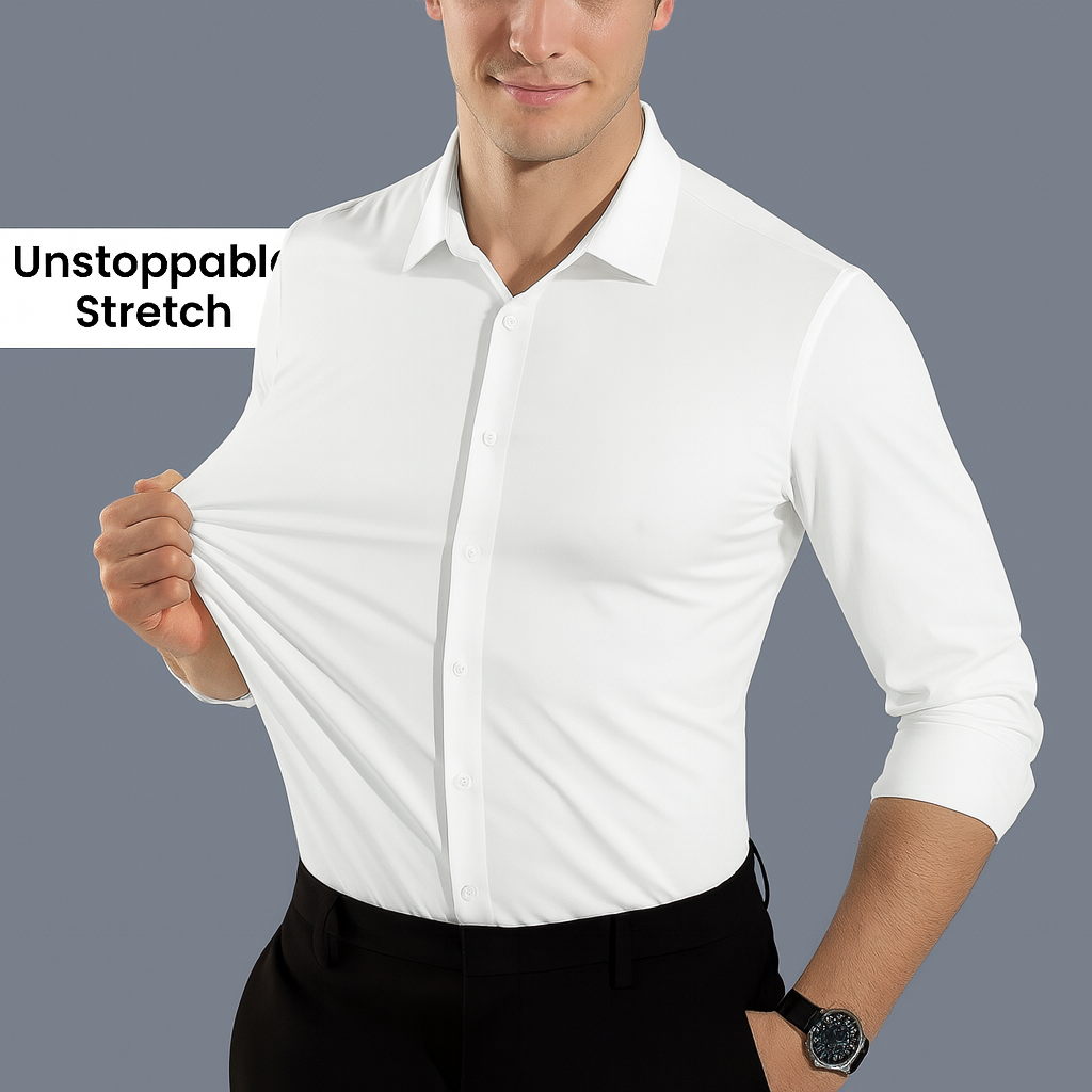 Men Mustang Lycra Soft Stretchable Shirt- White