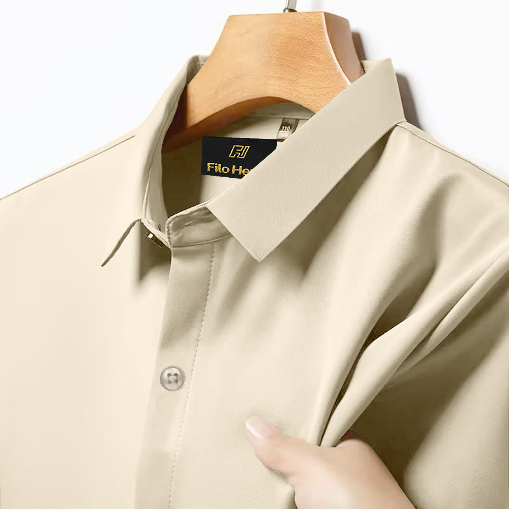 Japanese Lycra Premium Stretch Shirt–Lavender Mist | Ultra-Smooth Formal Fit | Cream