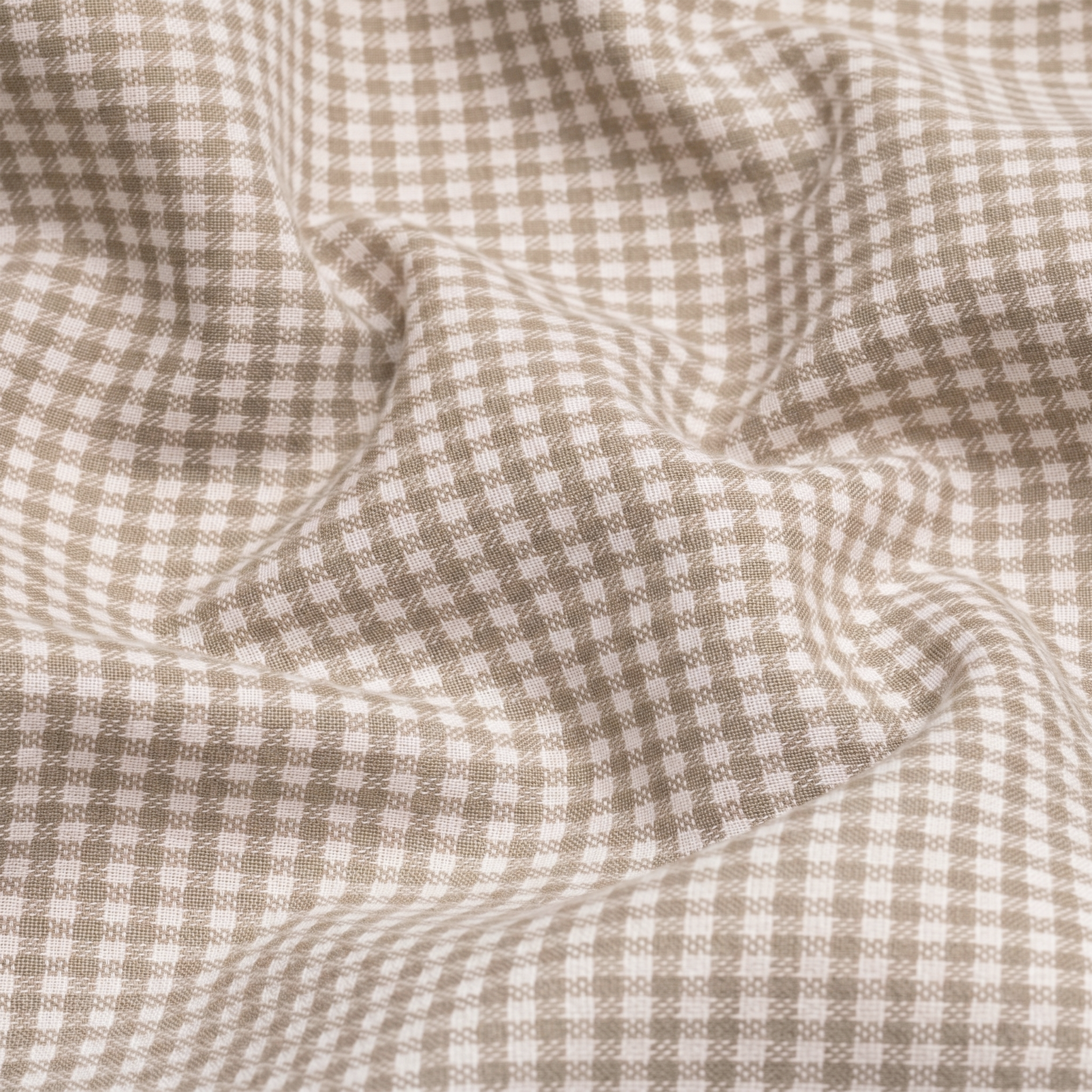 Men's Cotton Check Shirt-Cream, Regular Fit, All-Day Comfort