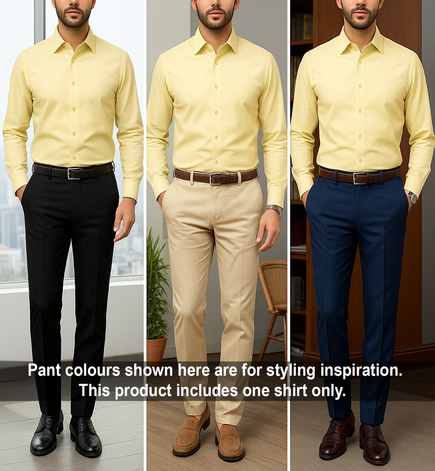 Men's Satin Lycra formal Full Sleeve Shirt Yellow