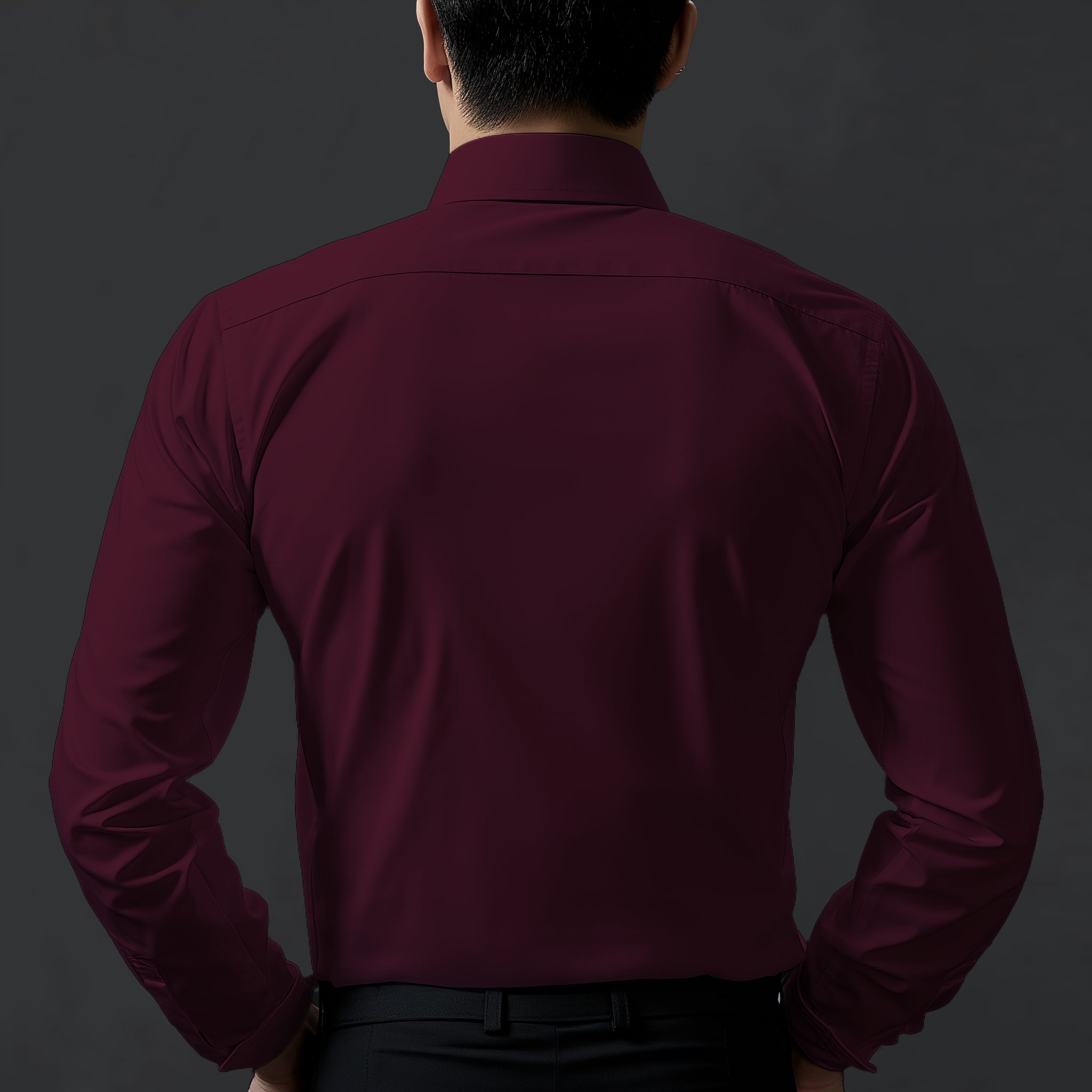 Satin (Shining) Party Wear Dark Maroon Shirt